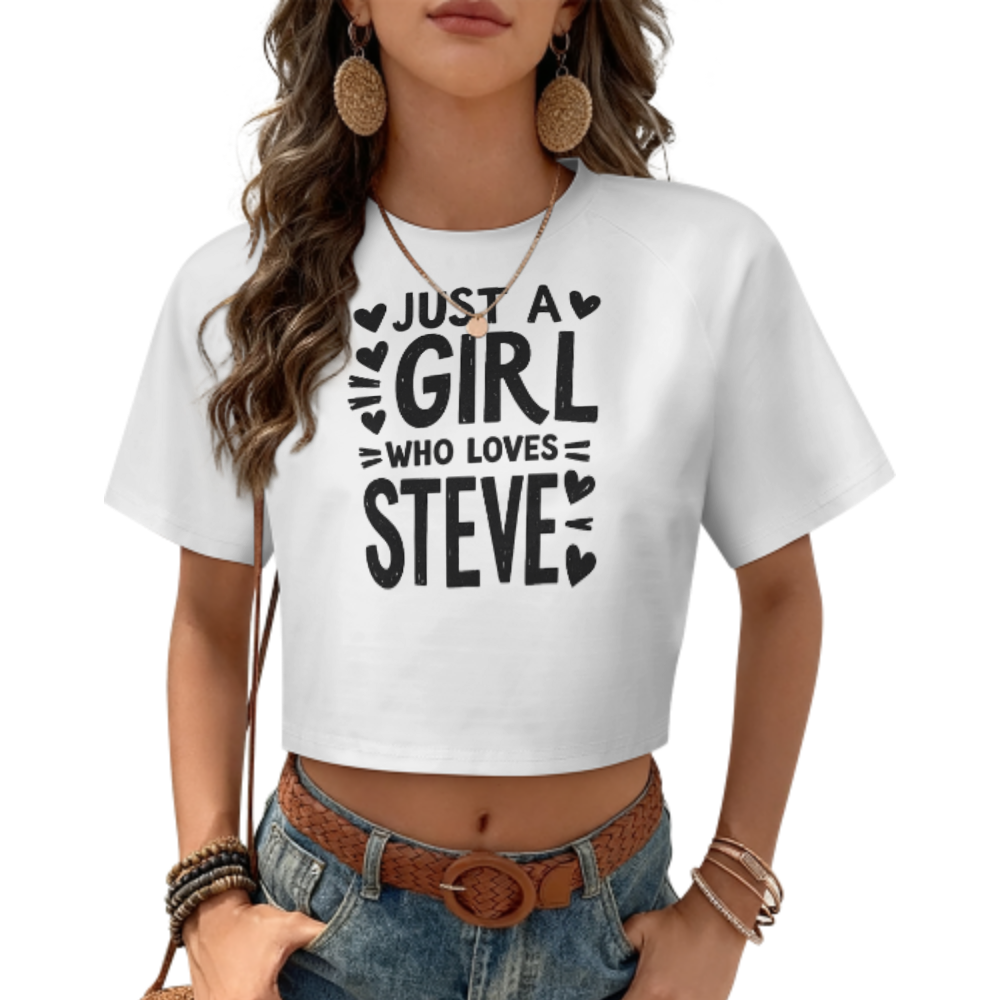 Just A Girl Who Loves Steve Shirt – Cute Personalized Love Graphic Tee for Women(z1122)