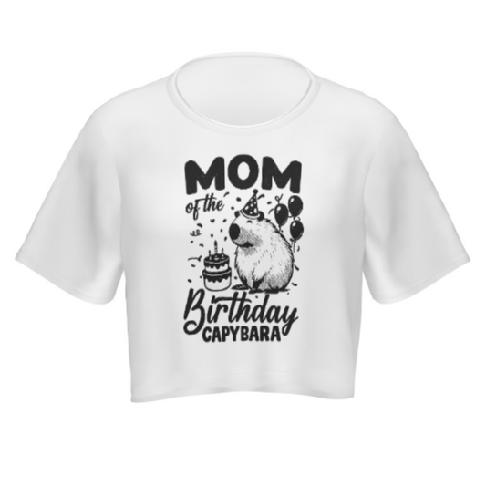 Mom of the Birthday Capybara Shirt – Cute Capybara Party Animal Graphic Tee for Moms(z1117)