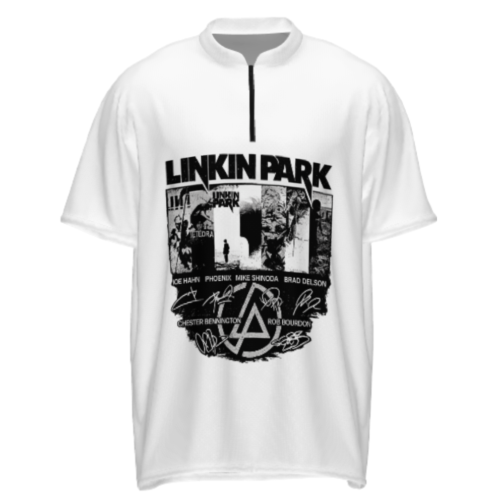 Linkin Park Band Signature Graphic Tee – Monochrome Rock Design(z1094)