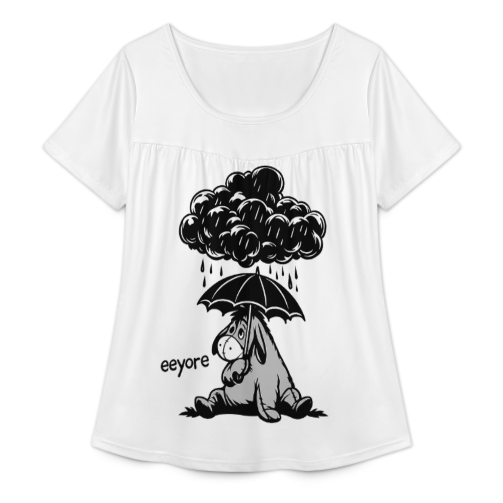 Sad Donkey Under Rain Cloud Shirt – Cute Moody Cartoon Graphic Tee(z1133)