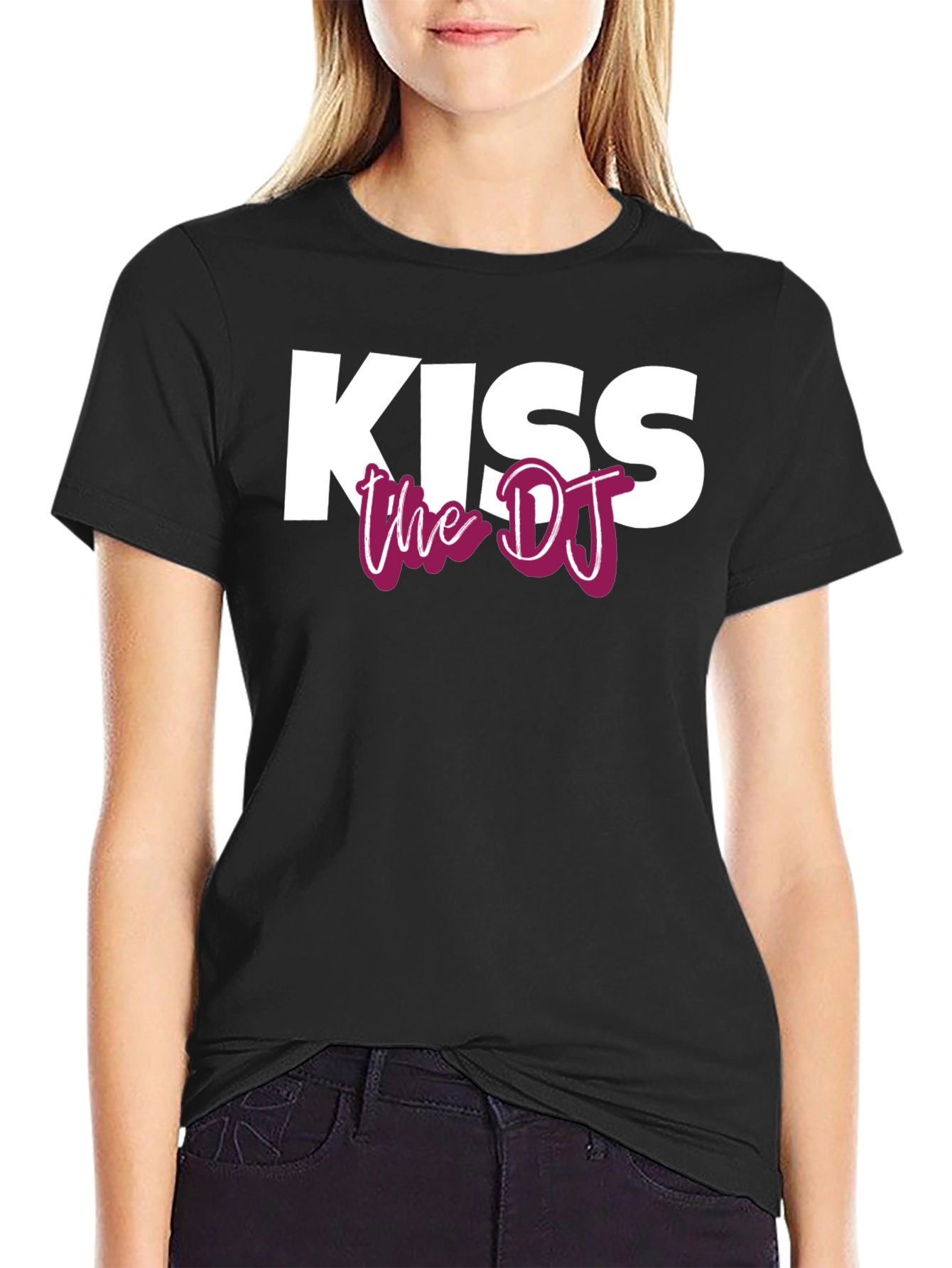 Kiss the DJ Graphic Tee - Black Unisex T-Shirt