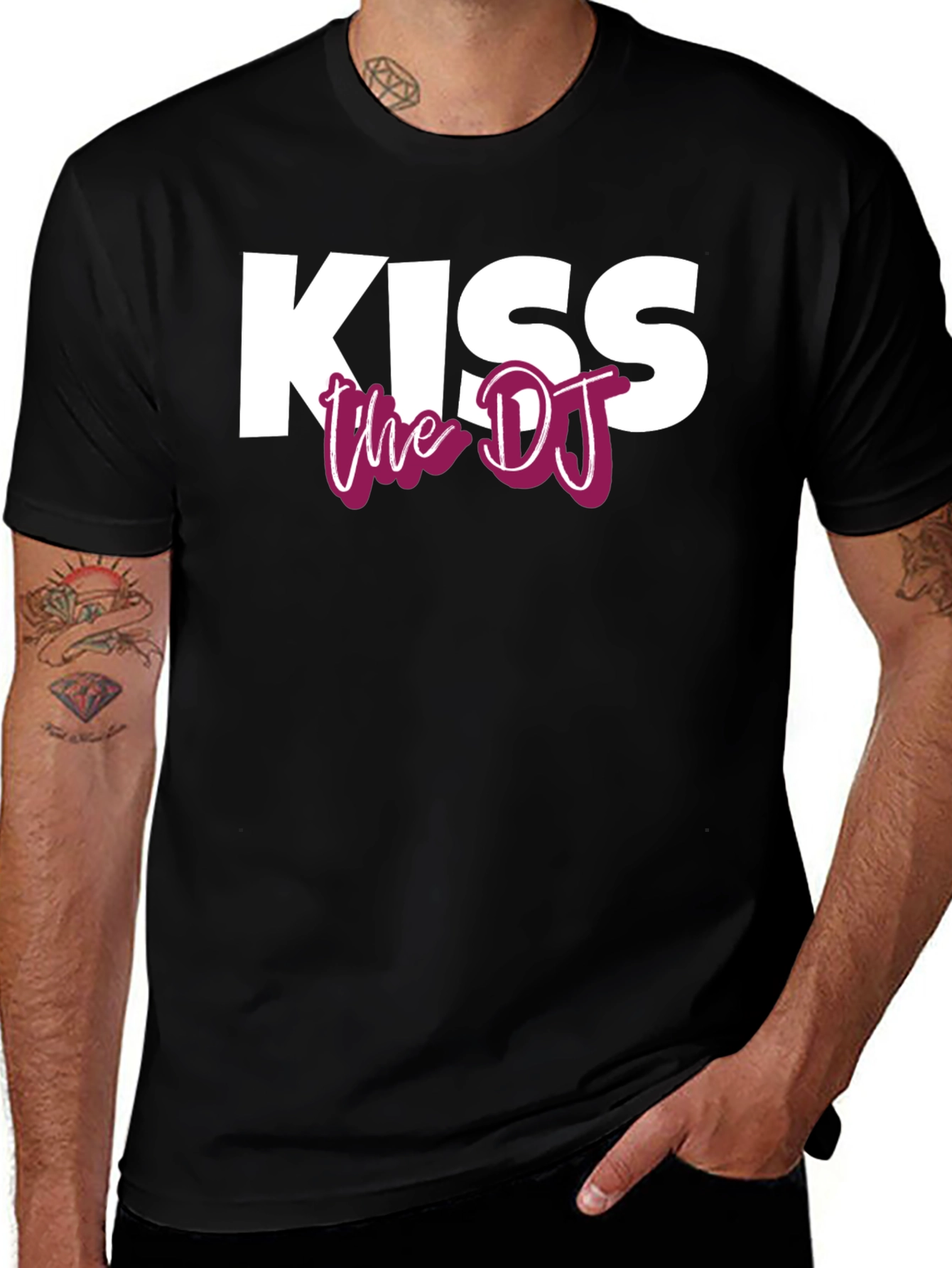 Kiss the DJ Graphic Tee - Black Unisex T-Shirt