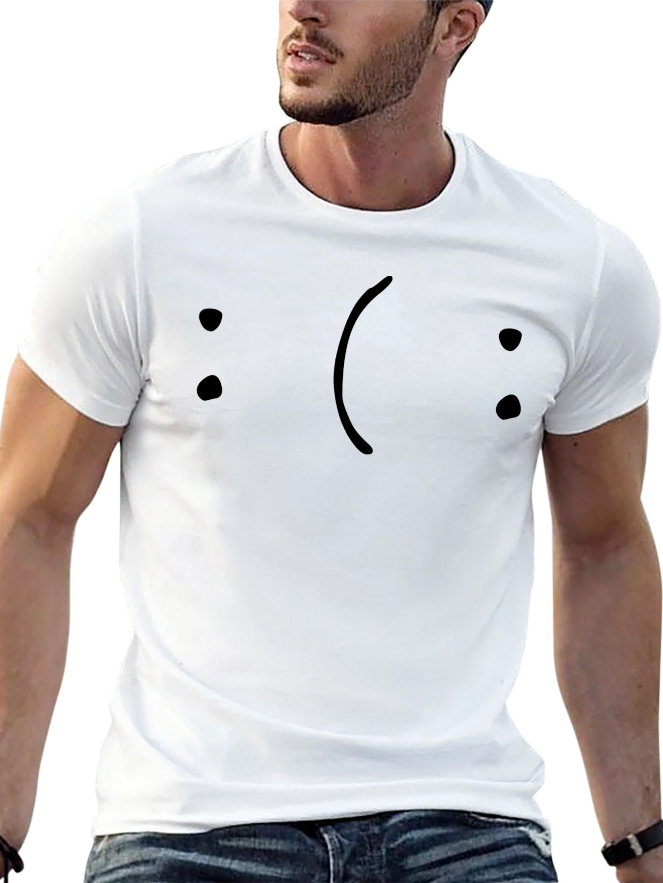 Sad Face T-Shirt - Black Graphic Tee