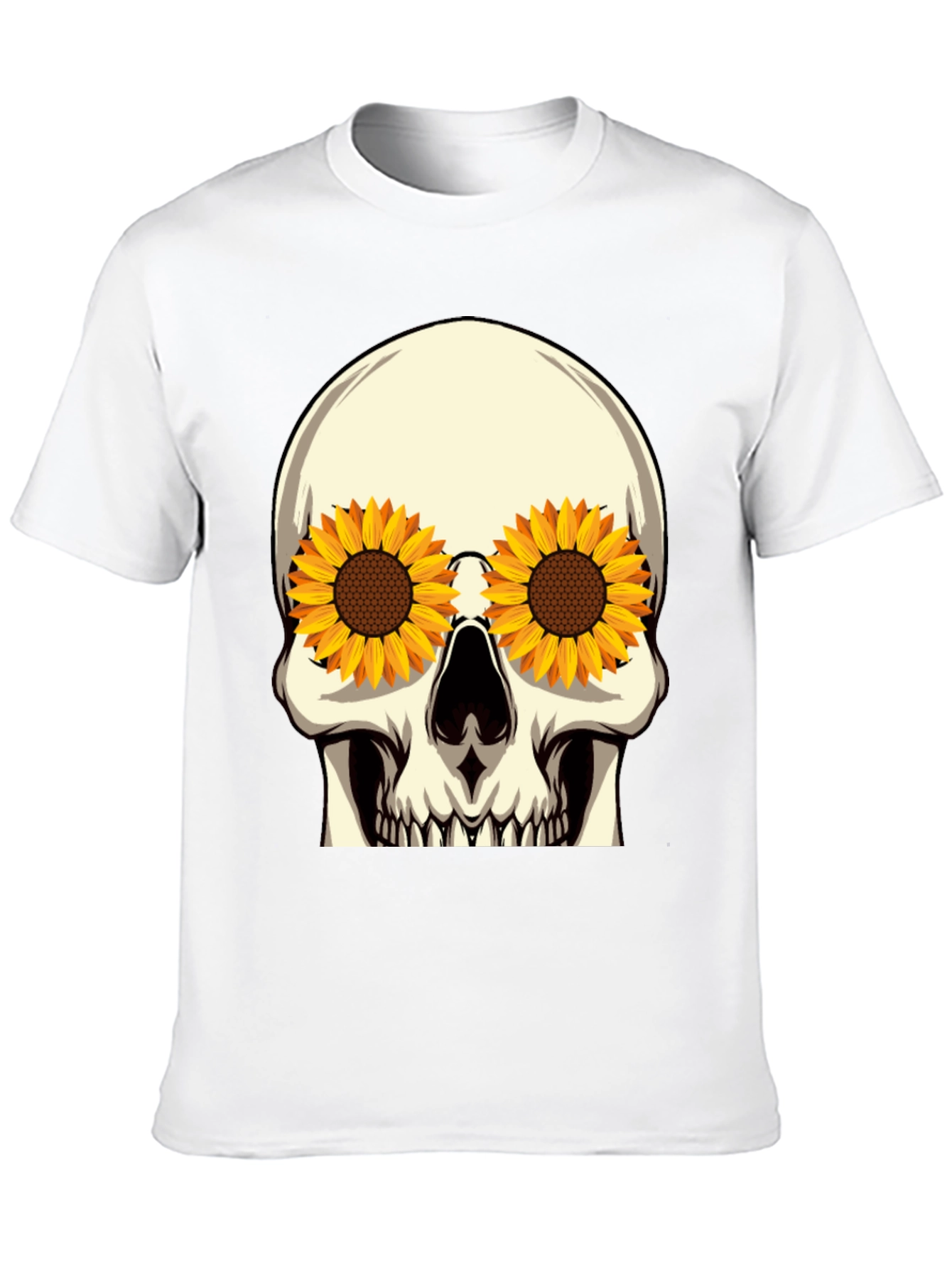 Skull Sunflower Eye Graphic Tee