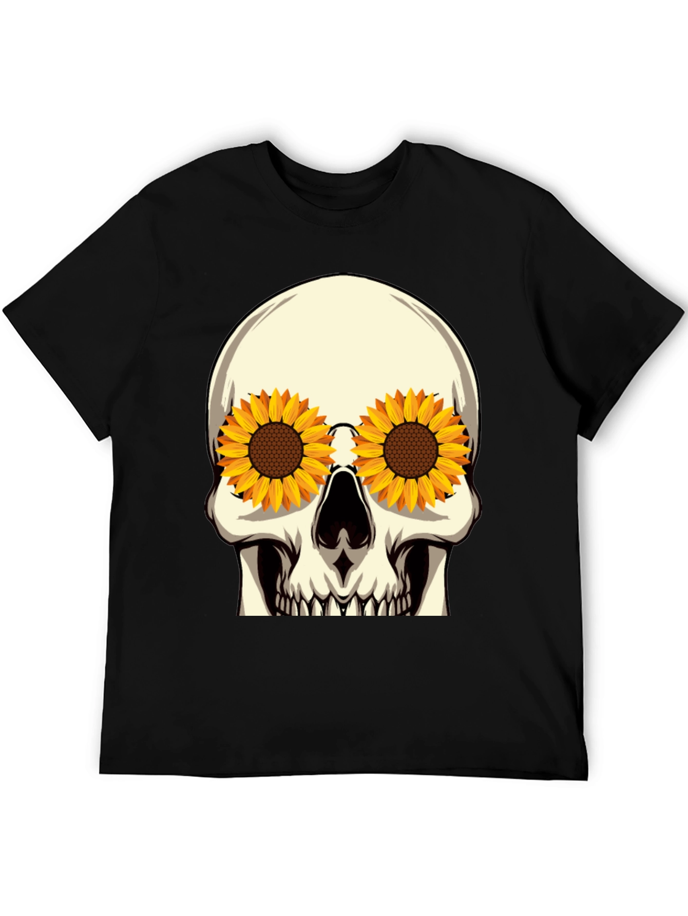 Skull Sunflower Eye Graphic Tee