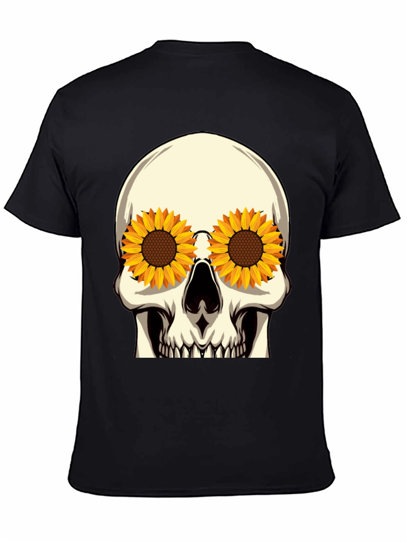 Skull Sunflower Eye Graphic Tee