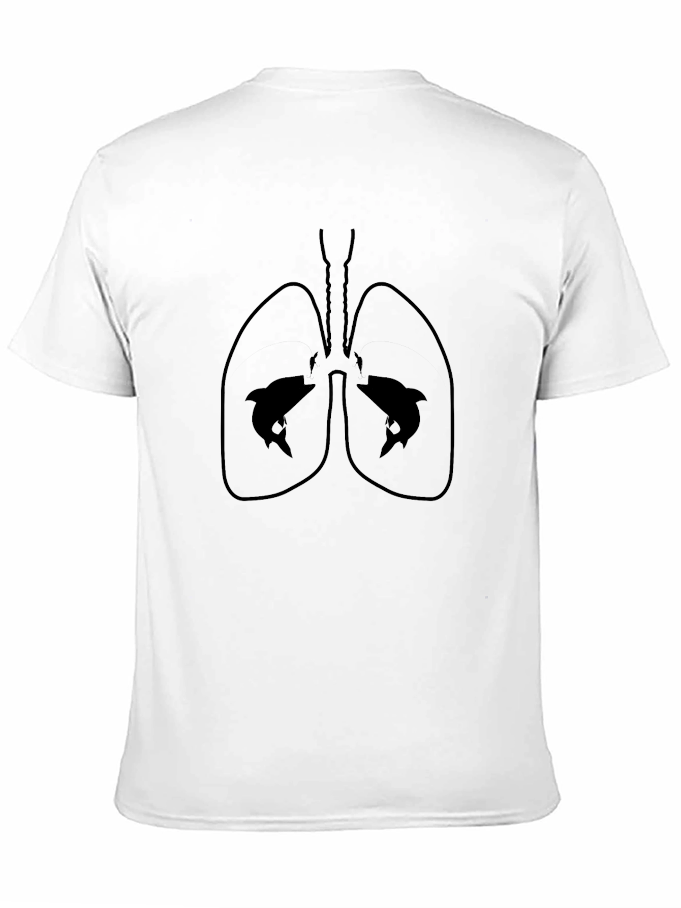 Dolphin Lung Graphic Black T-Shirt