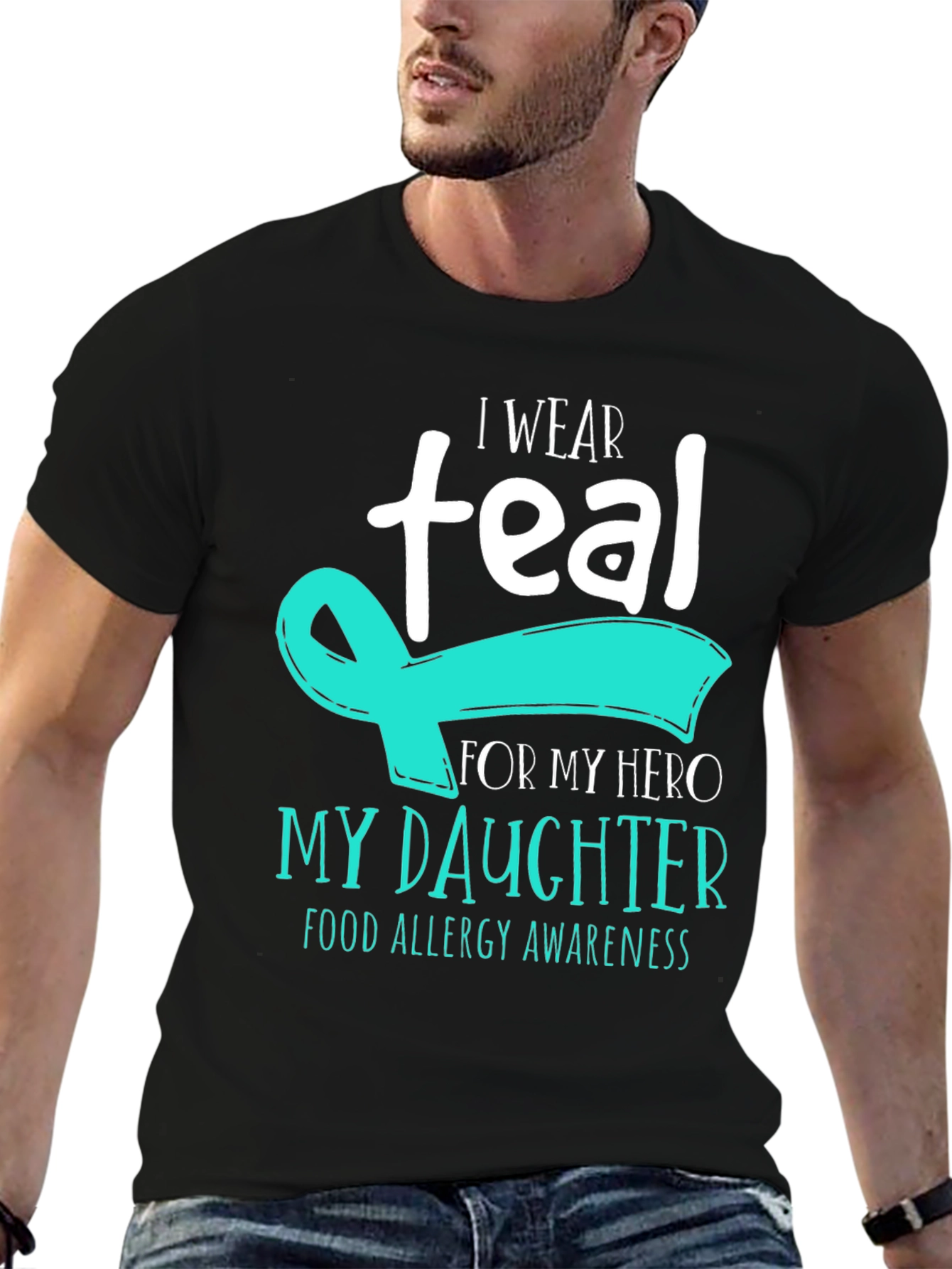 Teal Ribbon Food Allergy Awareness T-Shirt