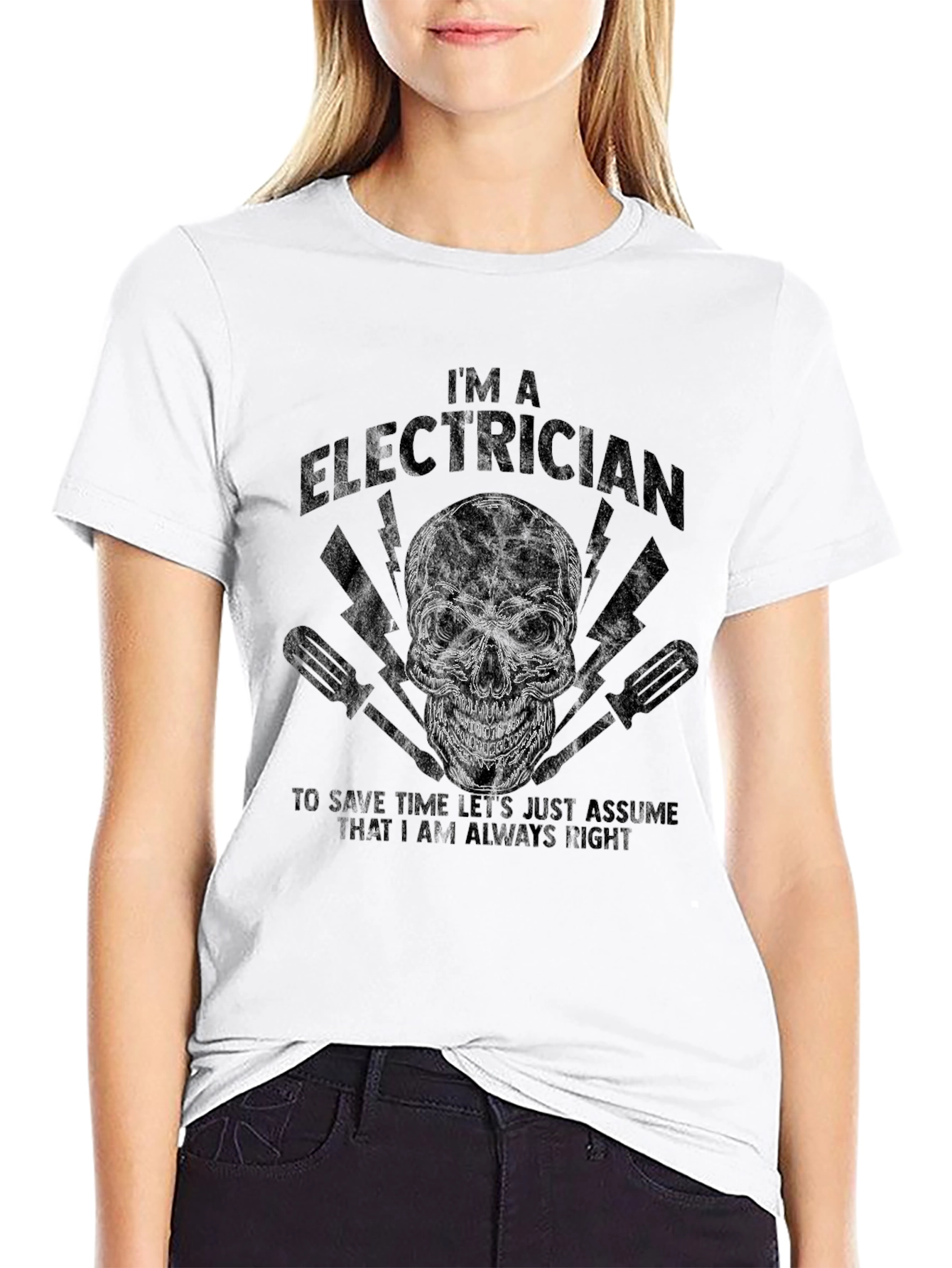 Electrician Skull Graphic T-Shirt - Always Right