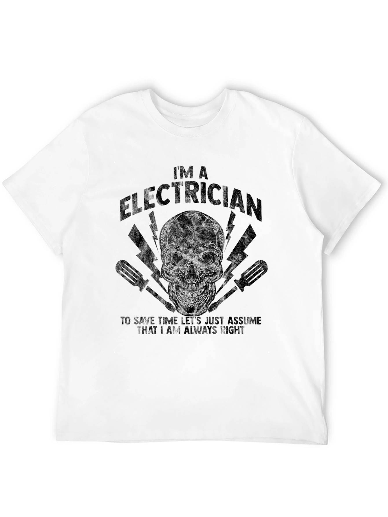 Electrician Skull Graphic T-Shirt - Always Right