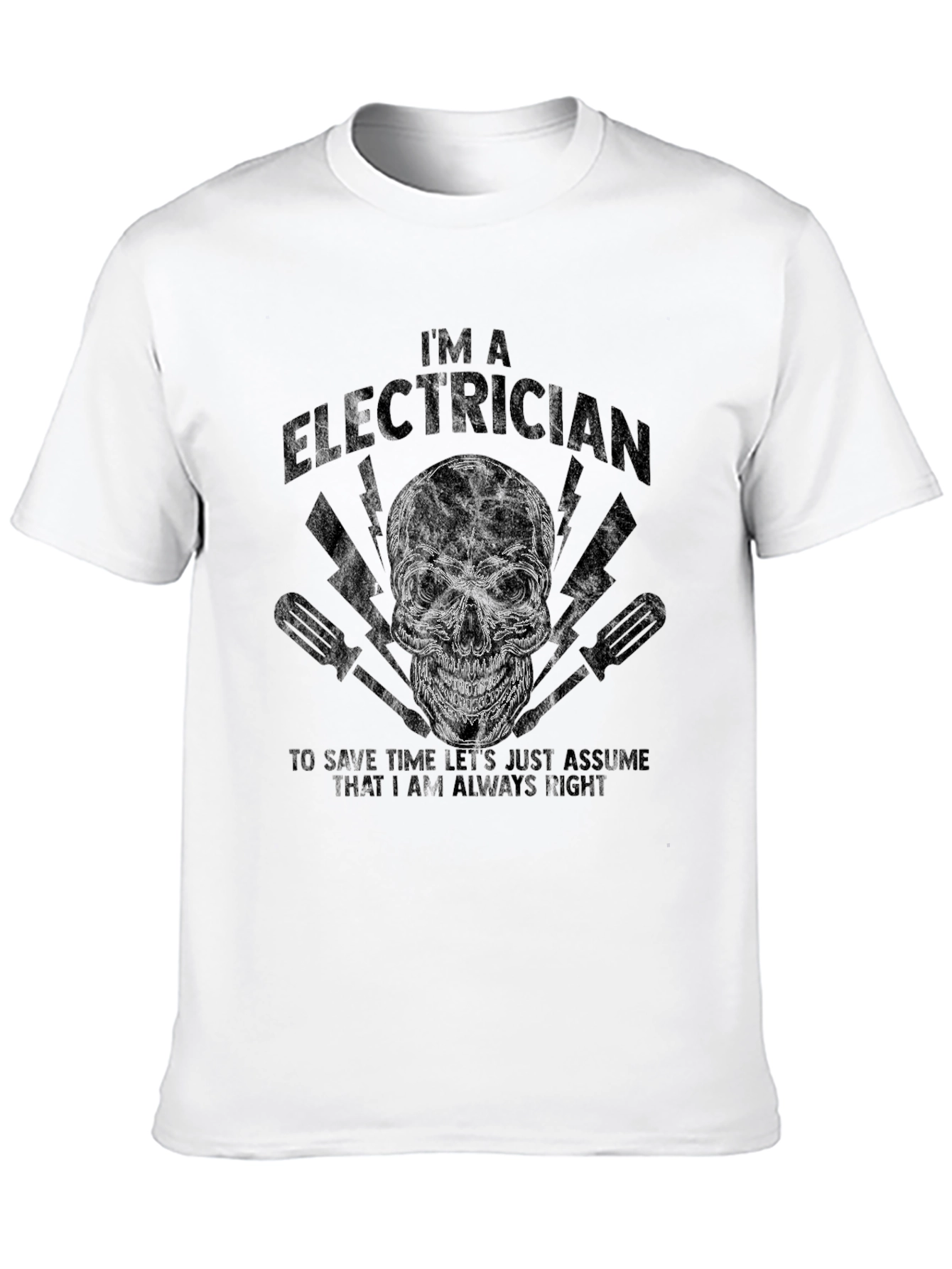 Electrician Skull Graphic T-Shirt - Always Right