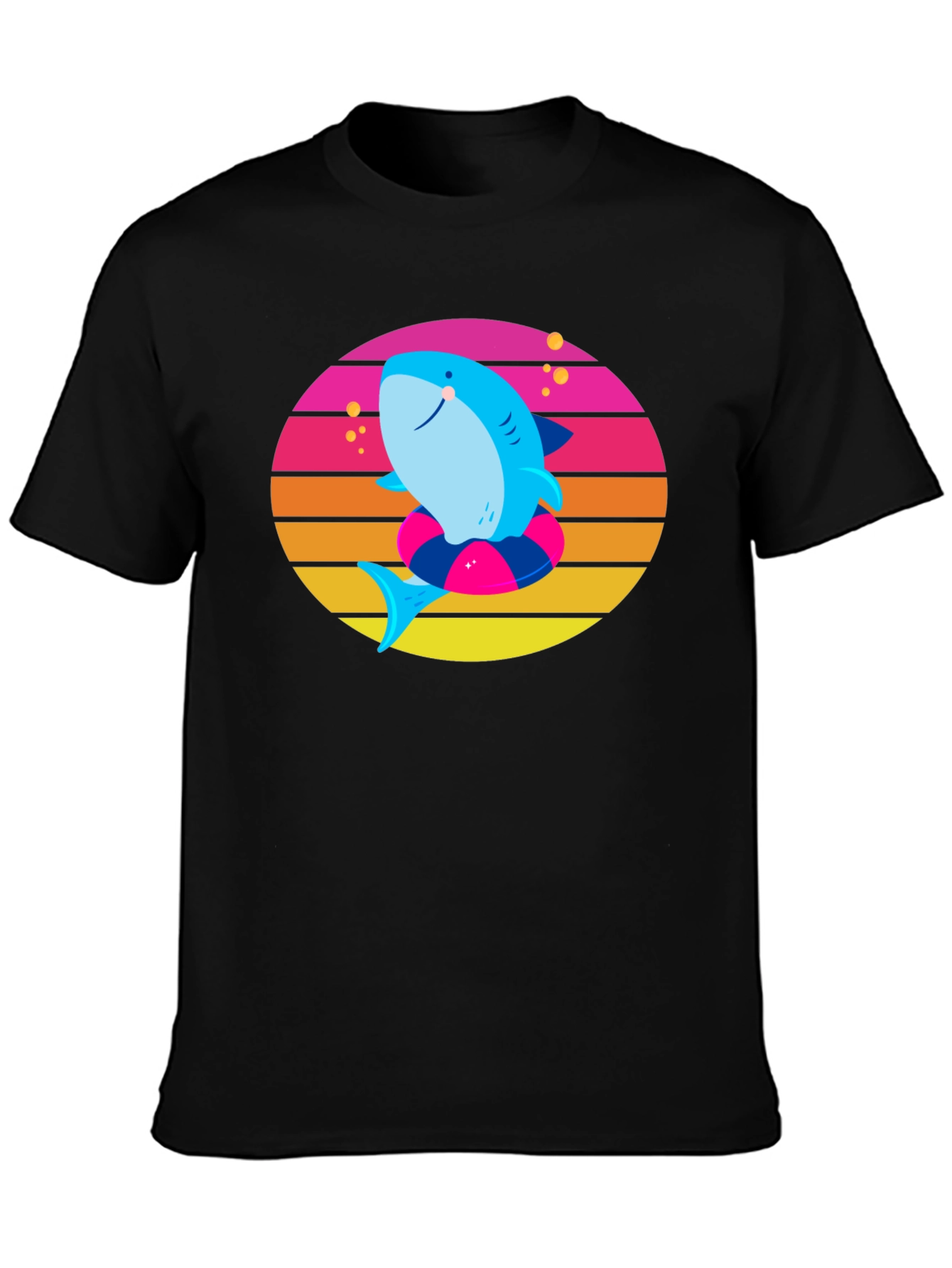 Shark on Float Retro Style T-Shirt