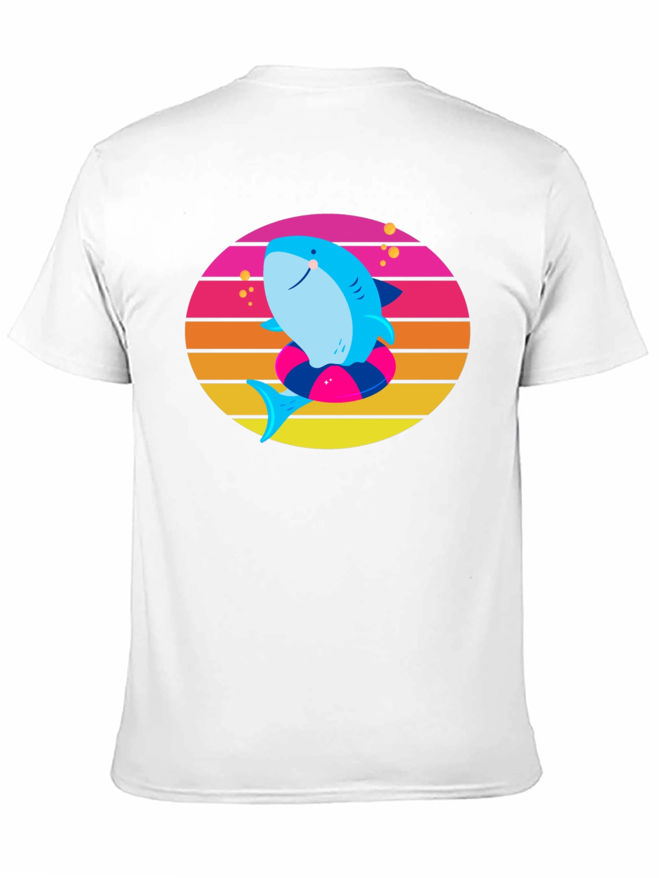 Shark on Float Retro Style T-Shirt