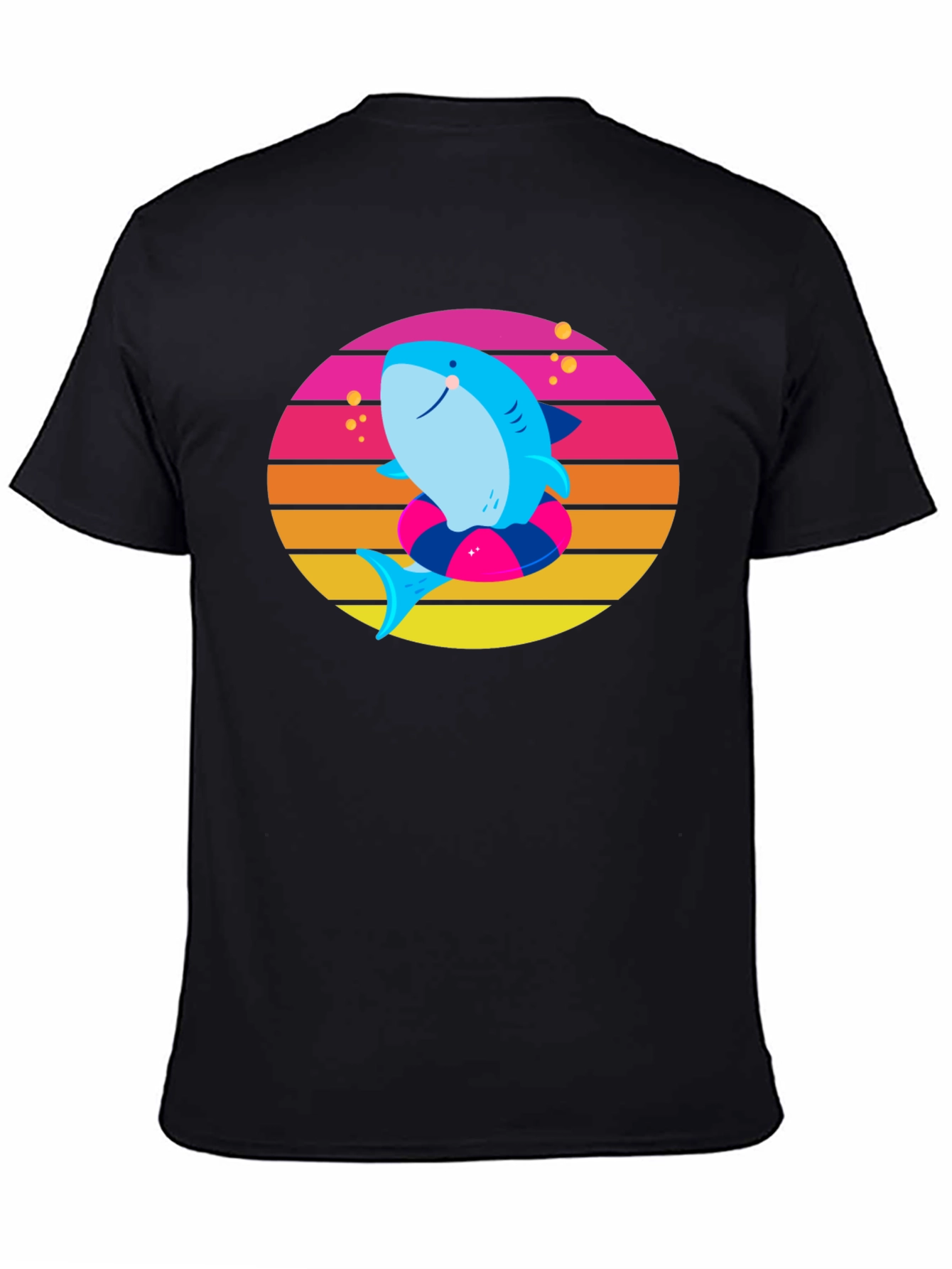 Shark on Float Retro Style T-Shirt