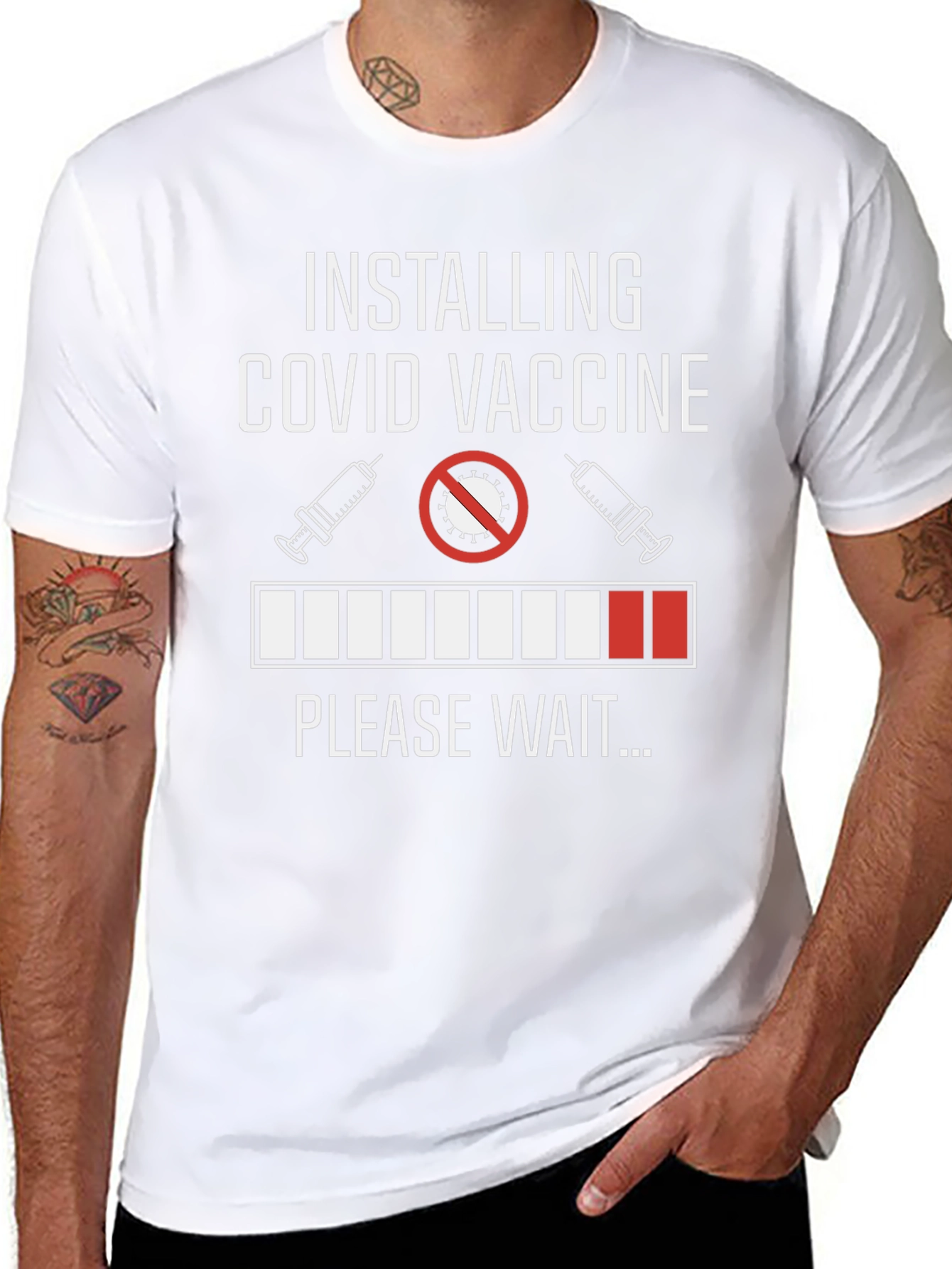 Installing COVID Vaccine Funny Graphic Tee