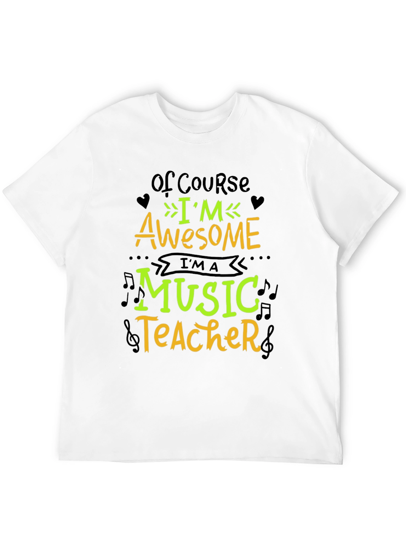 Awesome Music Teacher Graphic T-Shirt - Black