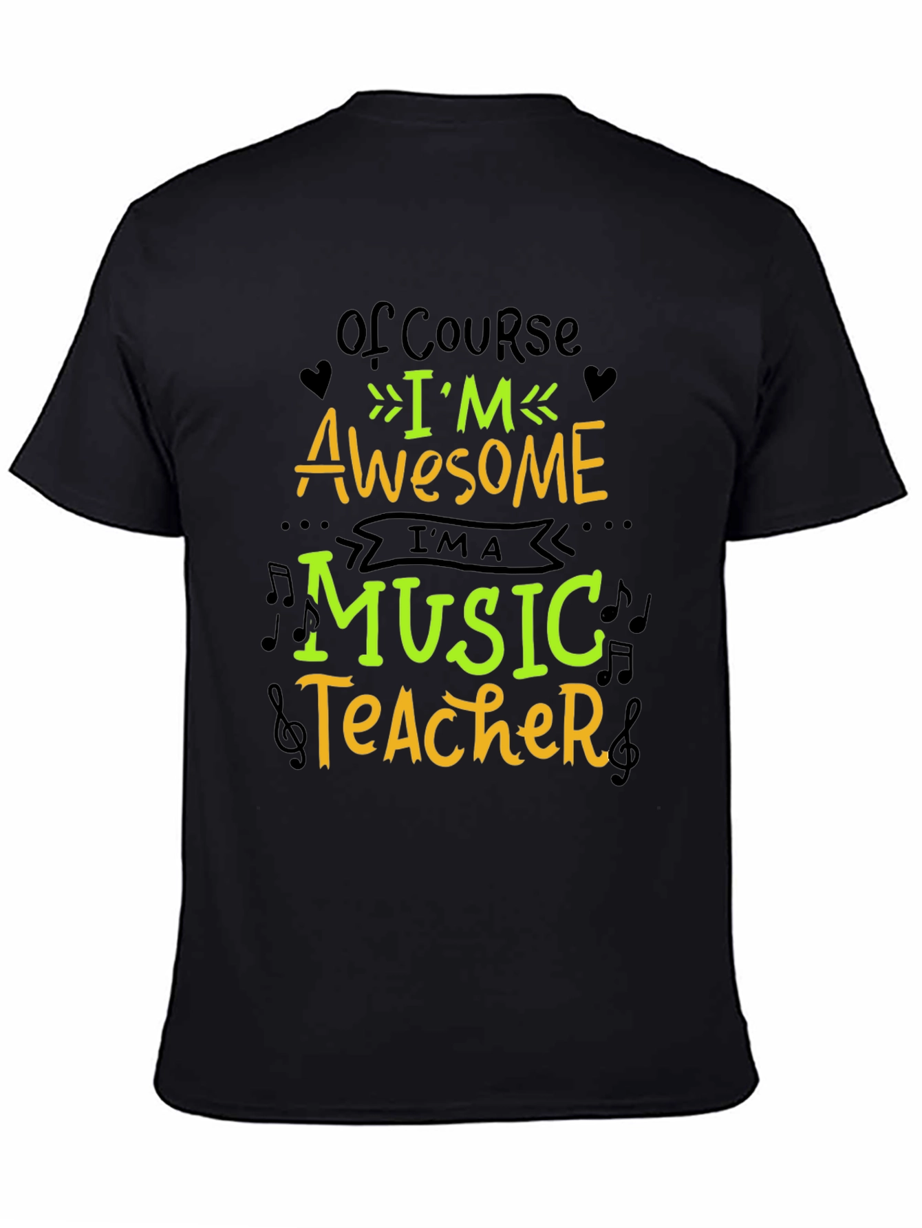 Awesome Music Teacher Graphic T-Shirt - Black