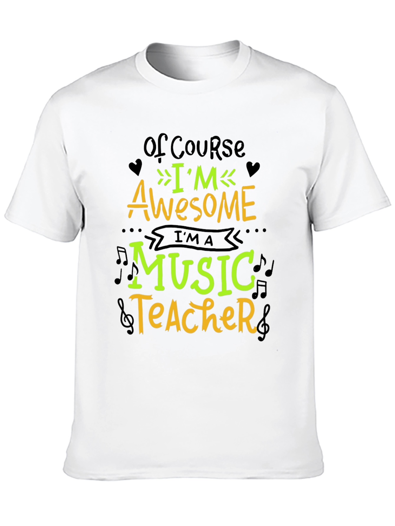 Awesome Music Teacher Graphic T-Shirt - Black