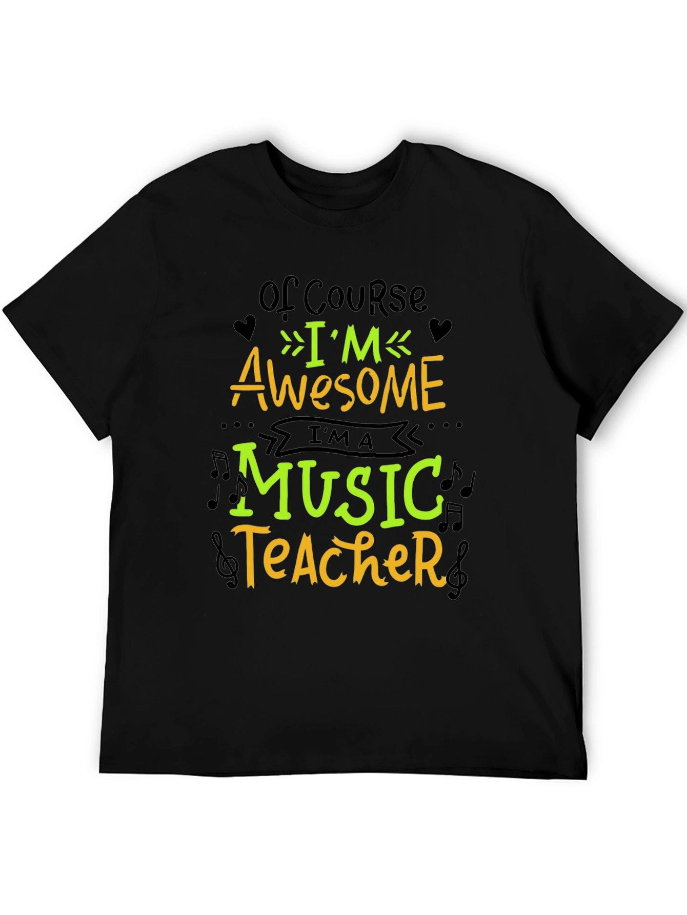 Awesome Music Teacher Graphic T-Shirt - Black