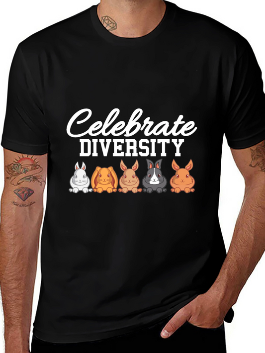 Celebrate Diversity Rabbit Graphic T-Shirt