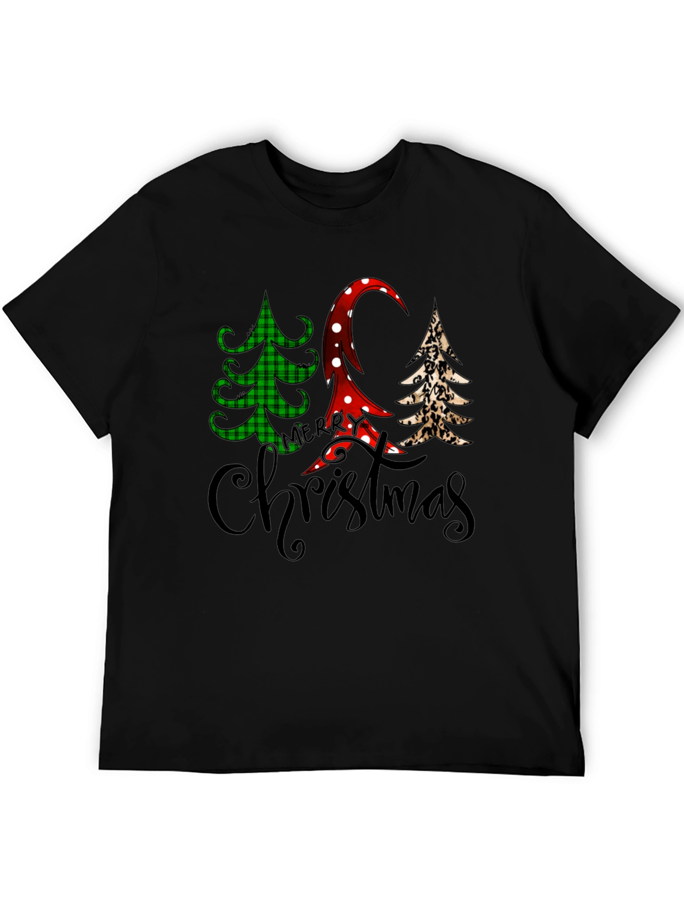 Merry Christmas Tree Pattern T-Shirt