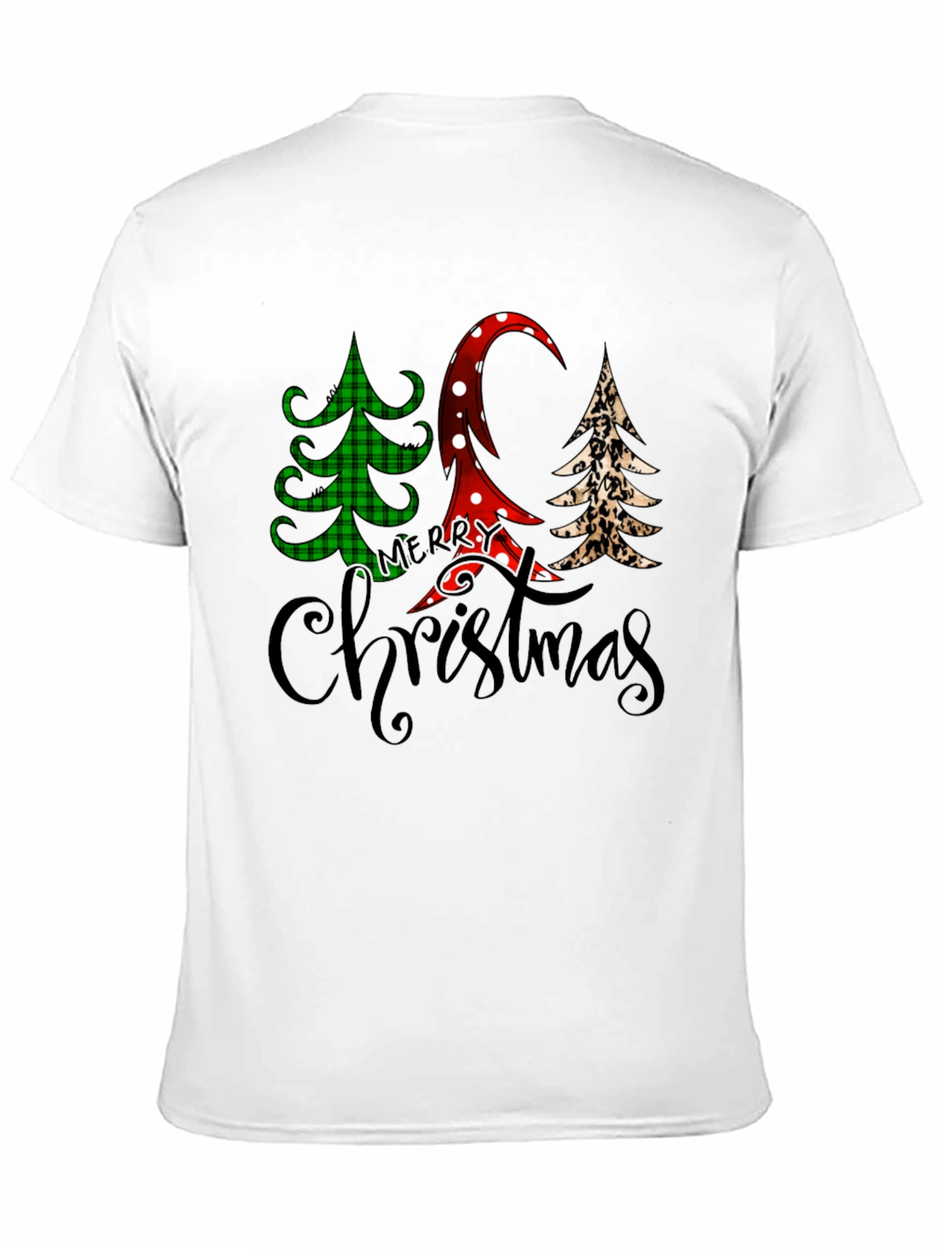 Merry Christmas Tree Pattern T-Shirt