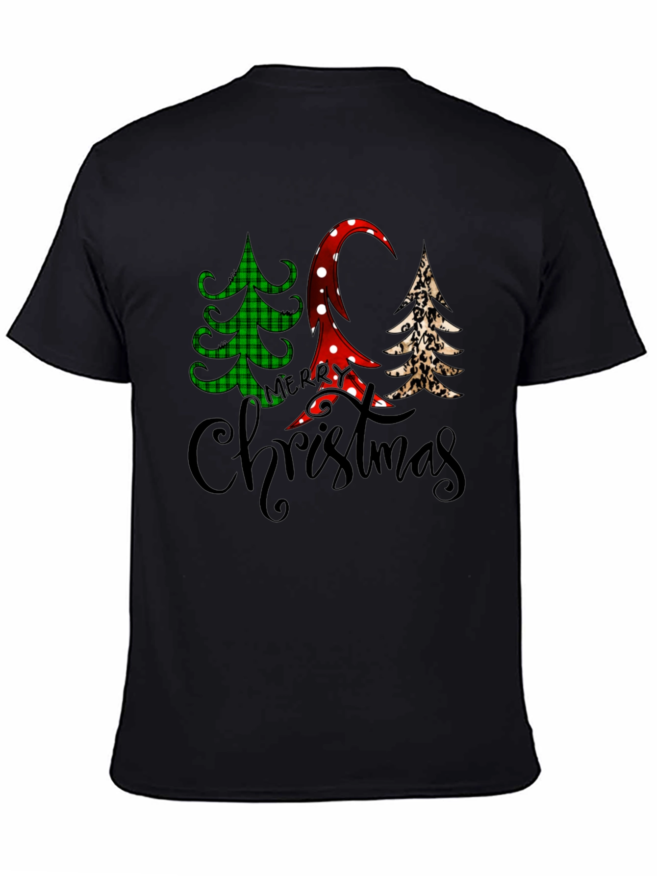Merry Christmas Tree Pattern T-Shirt