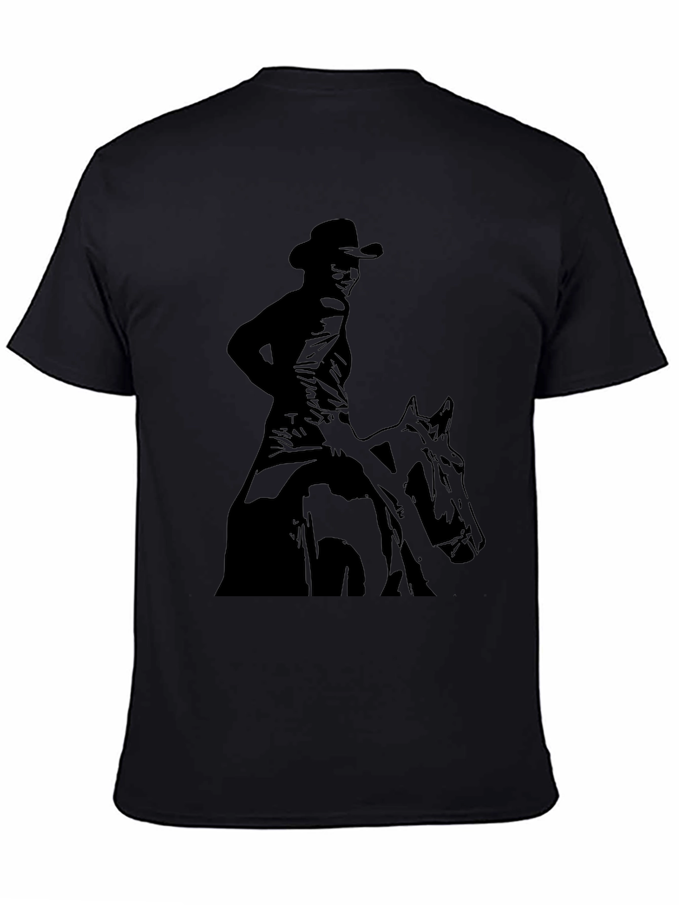 Cowboy Rider Graphic Black T-Shirt