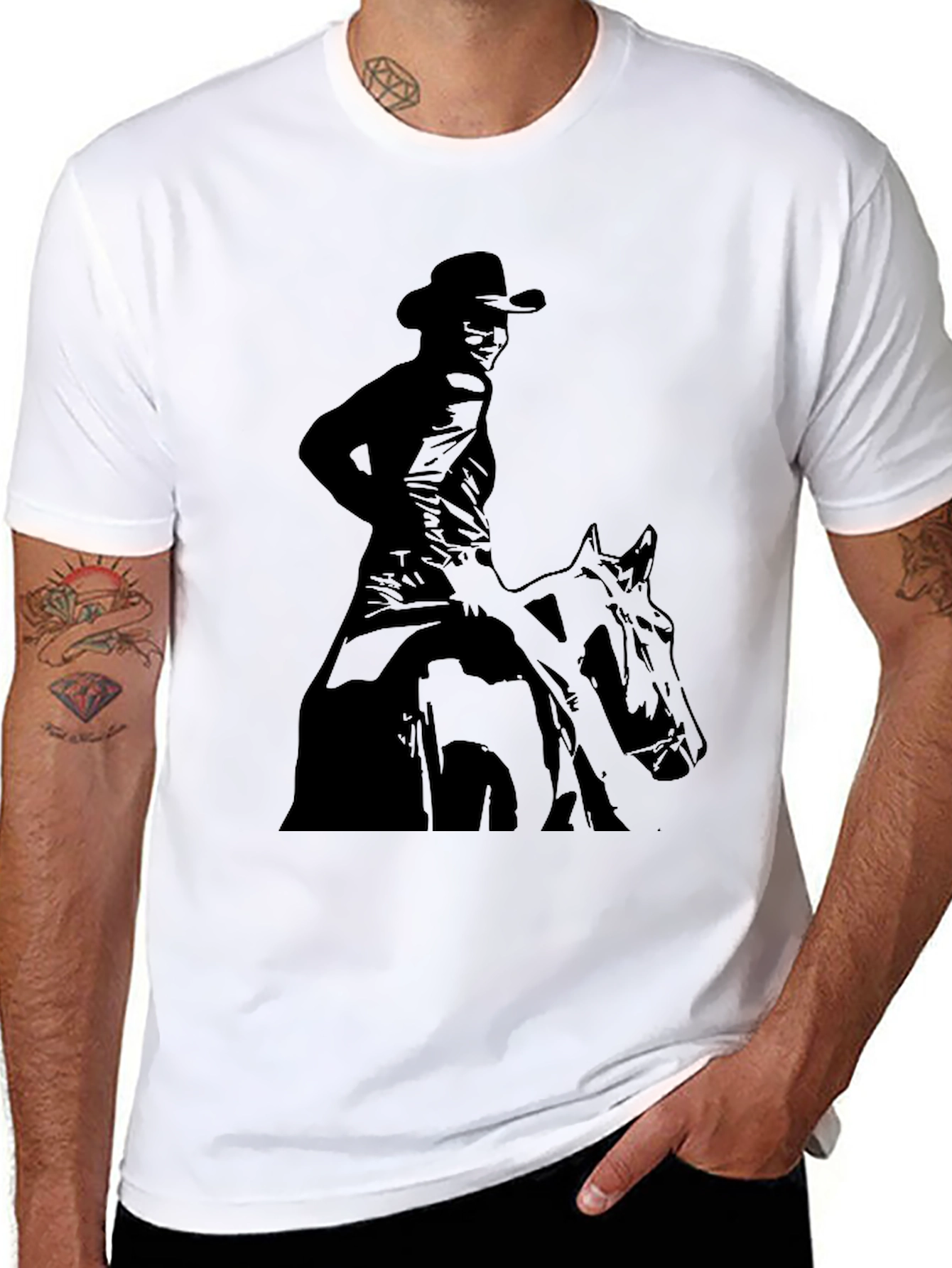 Cowboy Rider Graphic Black T-Shirt