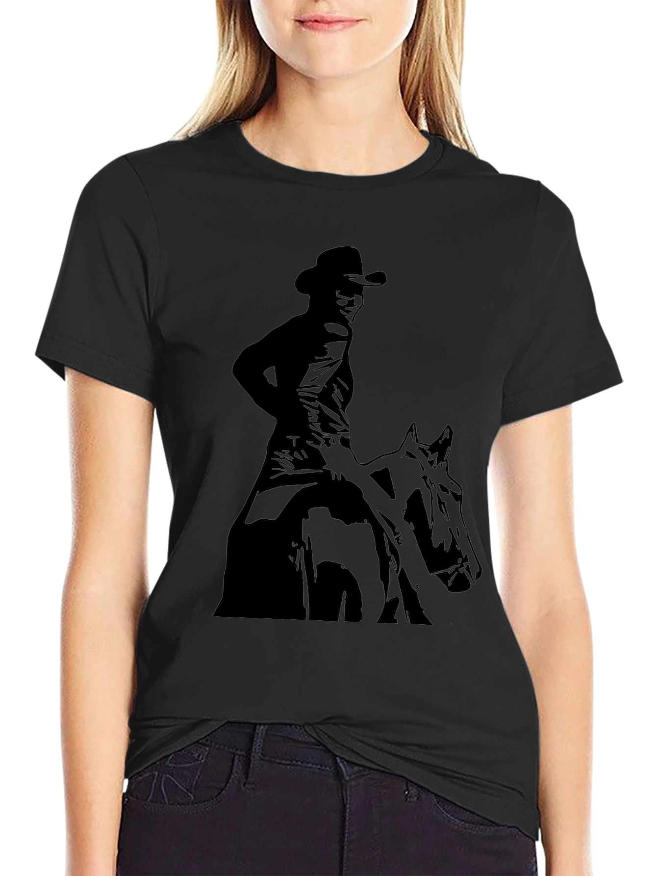 Cowboy Rider Graphic Black T-Shirt