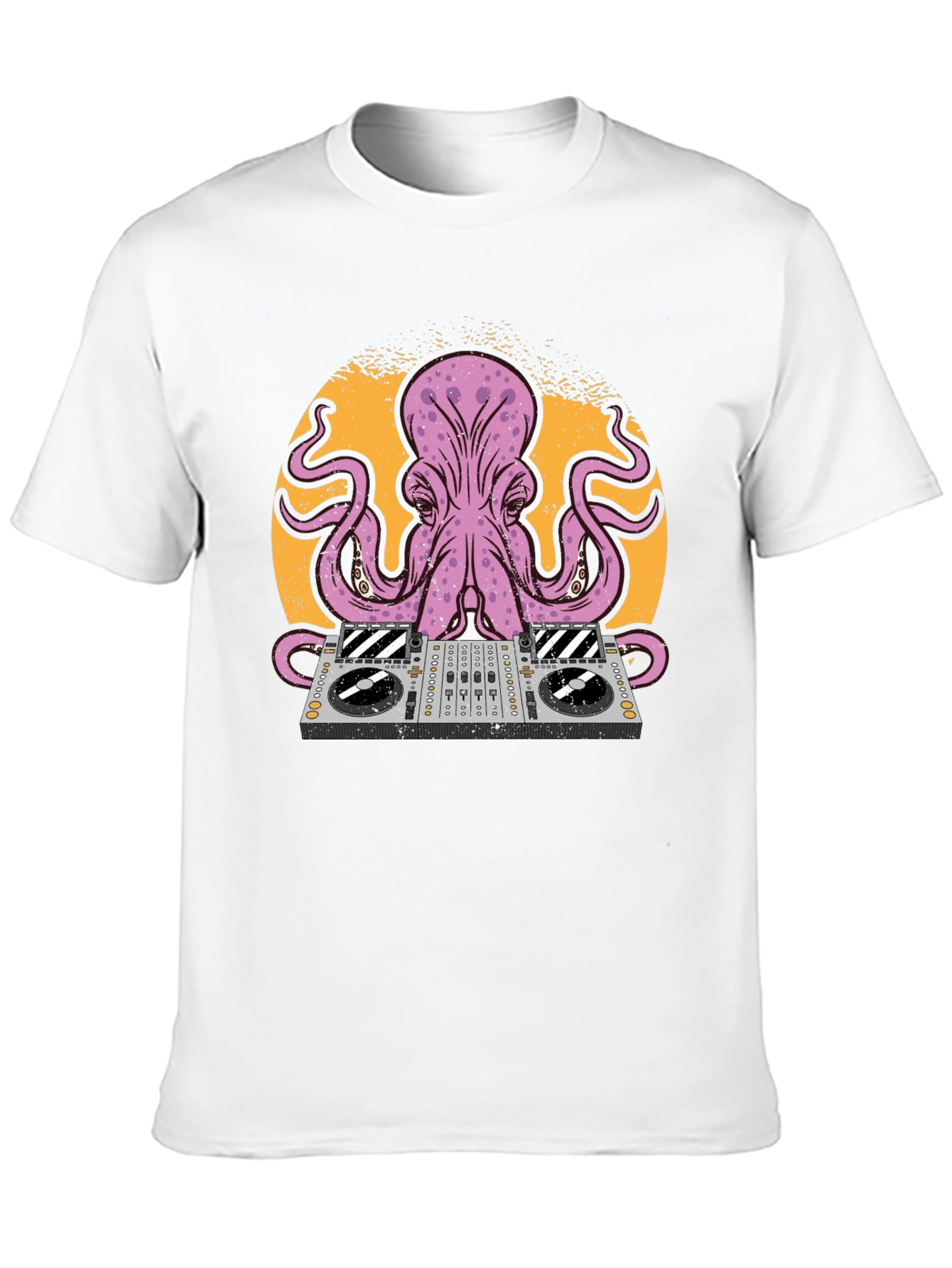 DJ Octopus Graphic Tee - Black Cotton T-Shirt