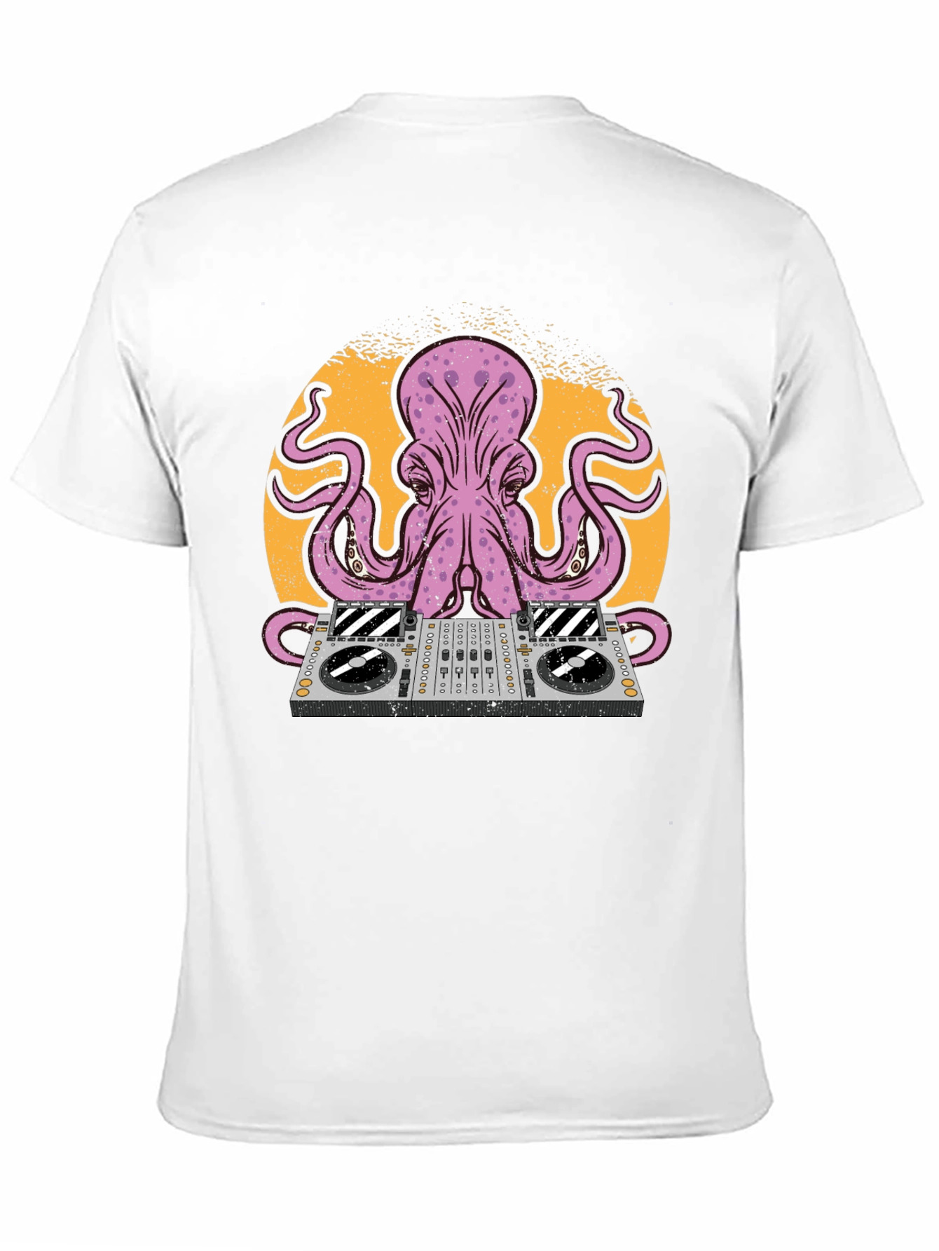 DJ Octopus Graphic Tee - Black Cotton T-Shirt