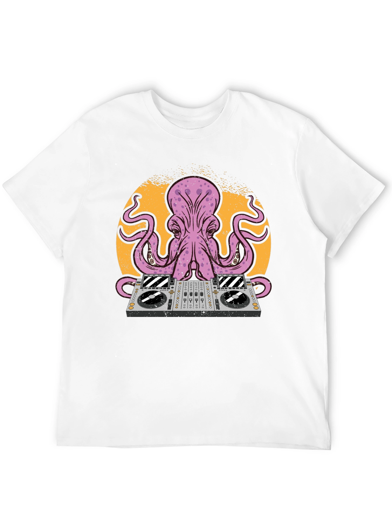 DJ Octopus Graphic Tee - Black Cotton T-Shirt
