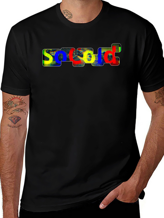 Colorful SOLOD Graphic Black Tee