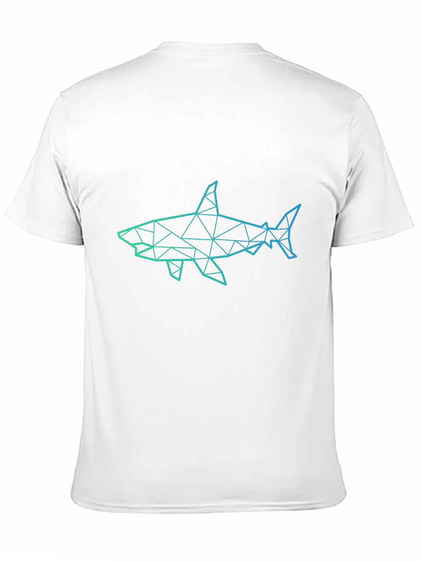 Geometric Shark Graphic Print Black T-Shirt