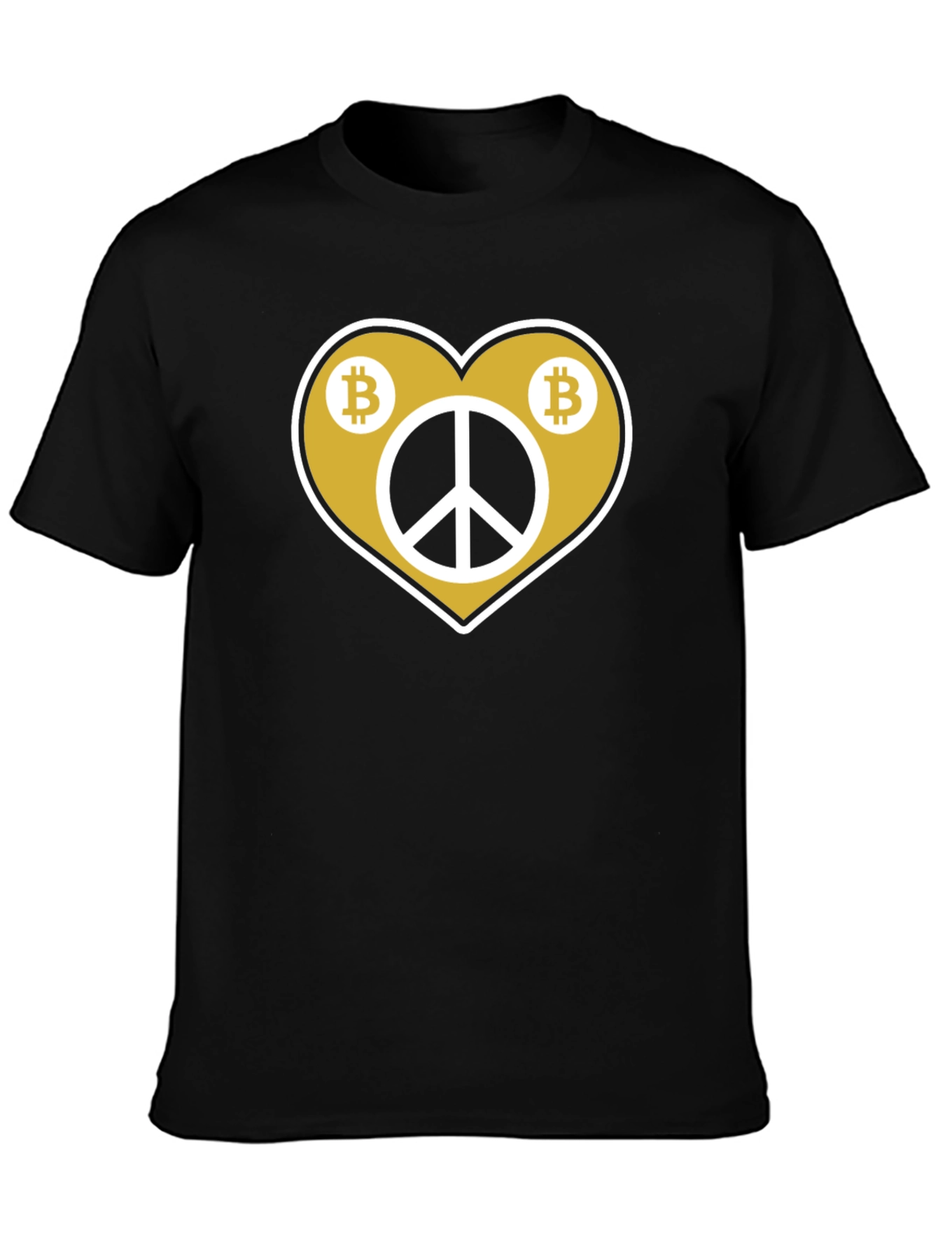 Bitcoin Peace T-Shirt - Crypto Heart Graphic Tee