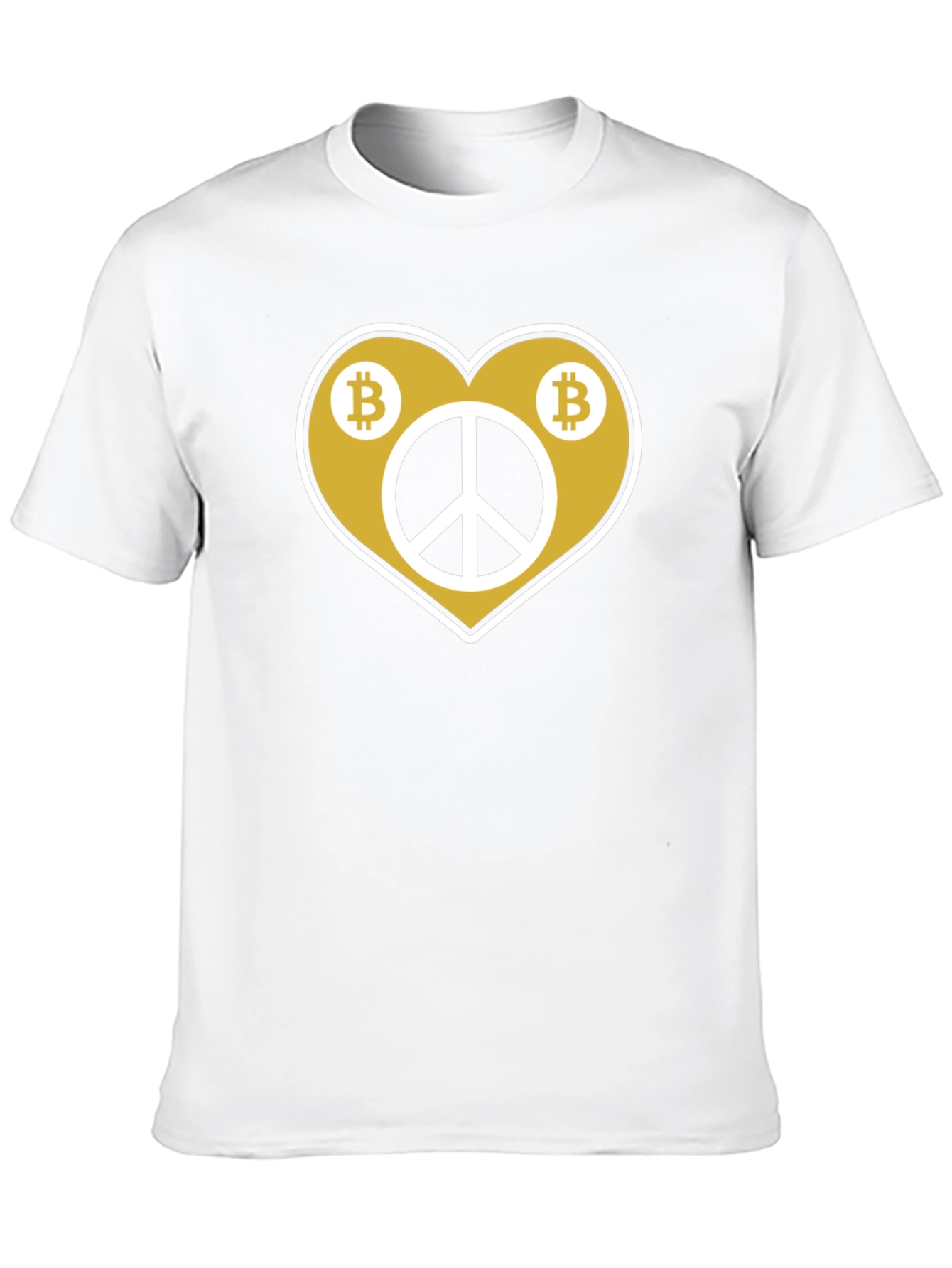 Bitcoin Peace T-Shirt - Crypto Heart Graphic Tee
