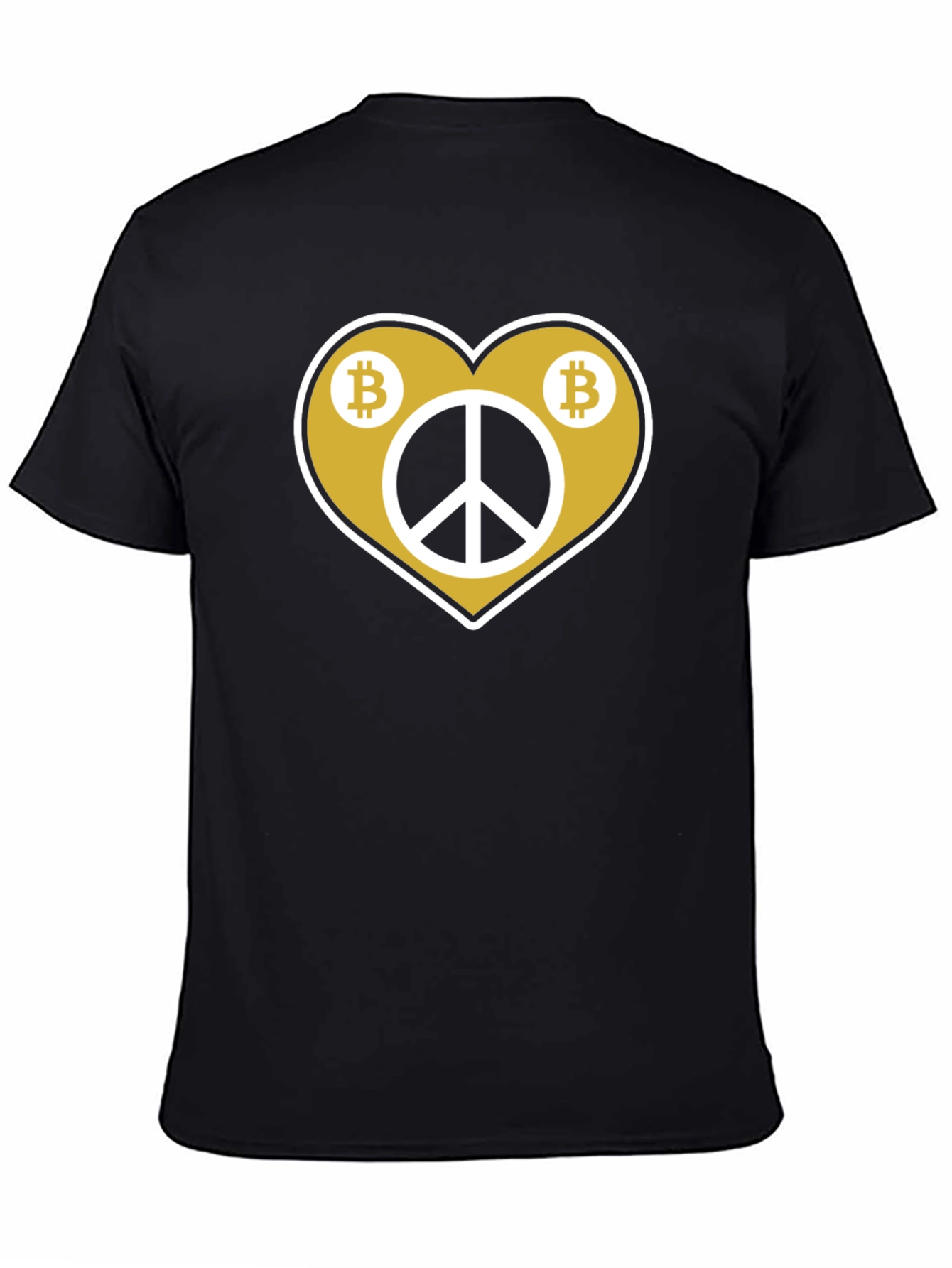 Bitcoin Peace T-Shirt - Crypto Heart Graphic Tee