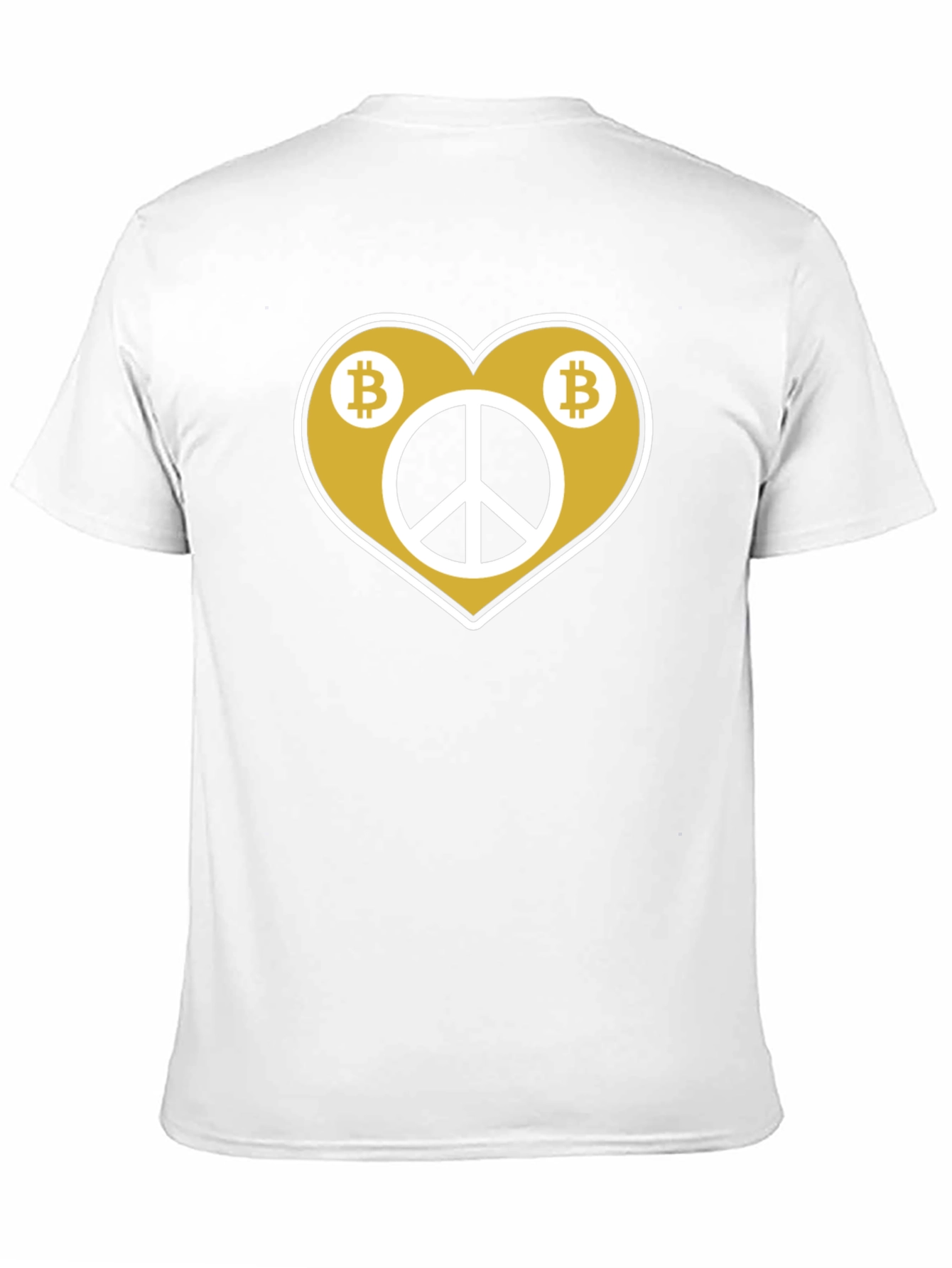 Bitcoin Peace T-Shirt - Crypto Heart Graphic Tee