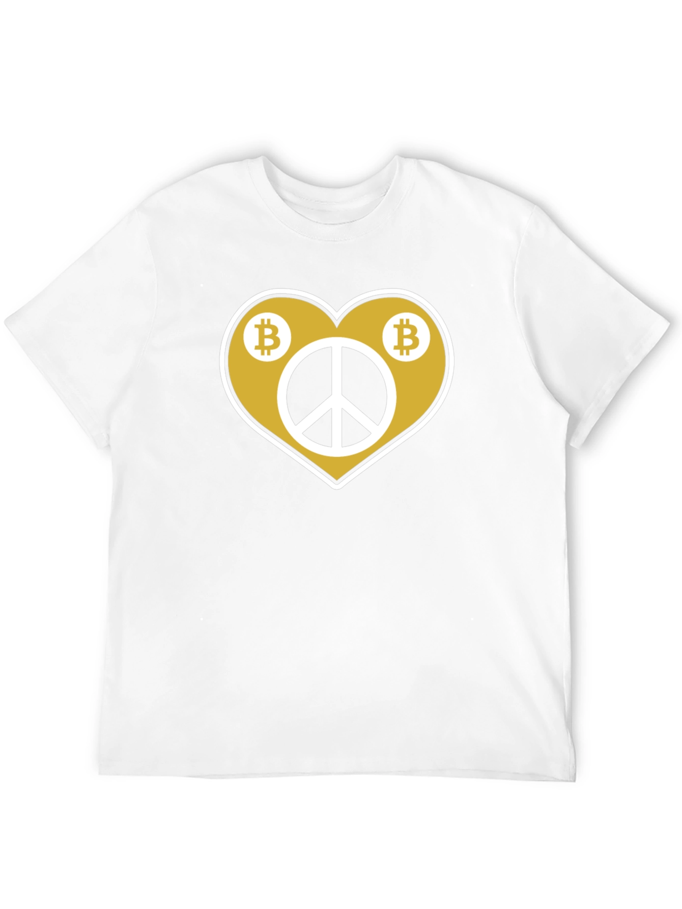 Bitcoin Peace T-Shirt - Crypto Heart Graphic Tee