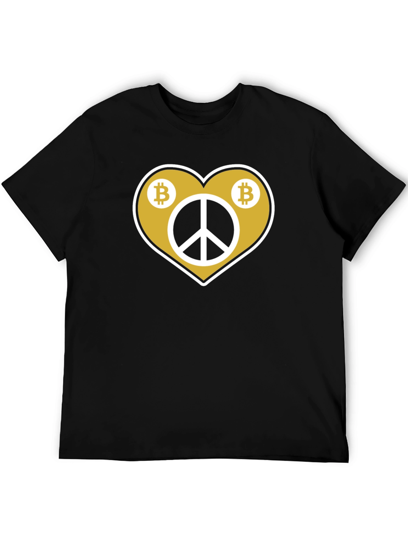 Bitcoin Peace T-Shirt - Crypto Heart Graphic Tee