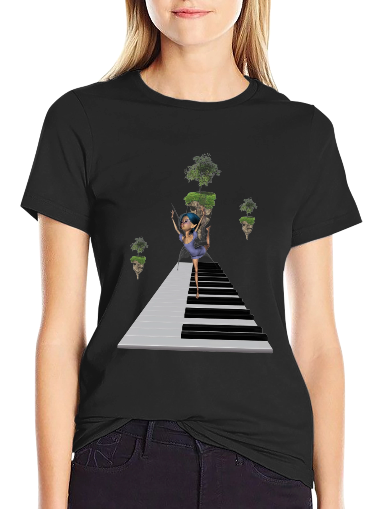 Piano Dancer Black T-Shirt
