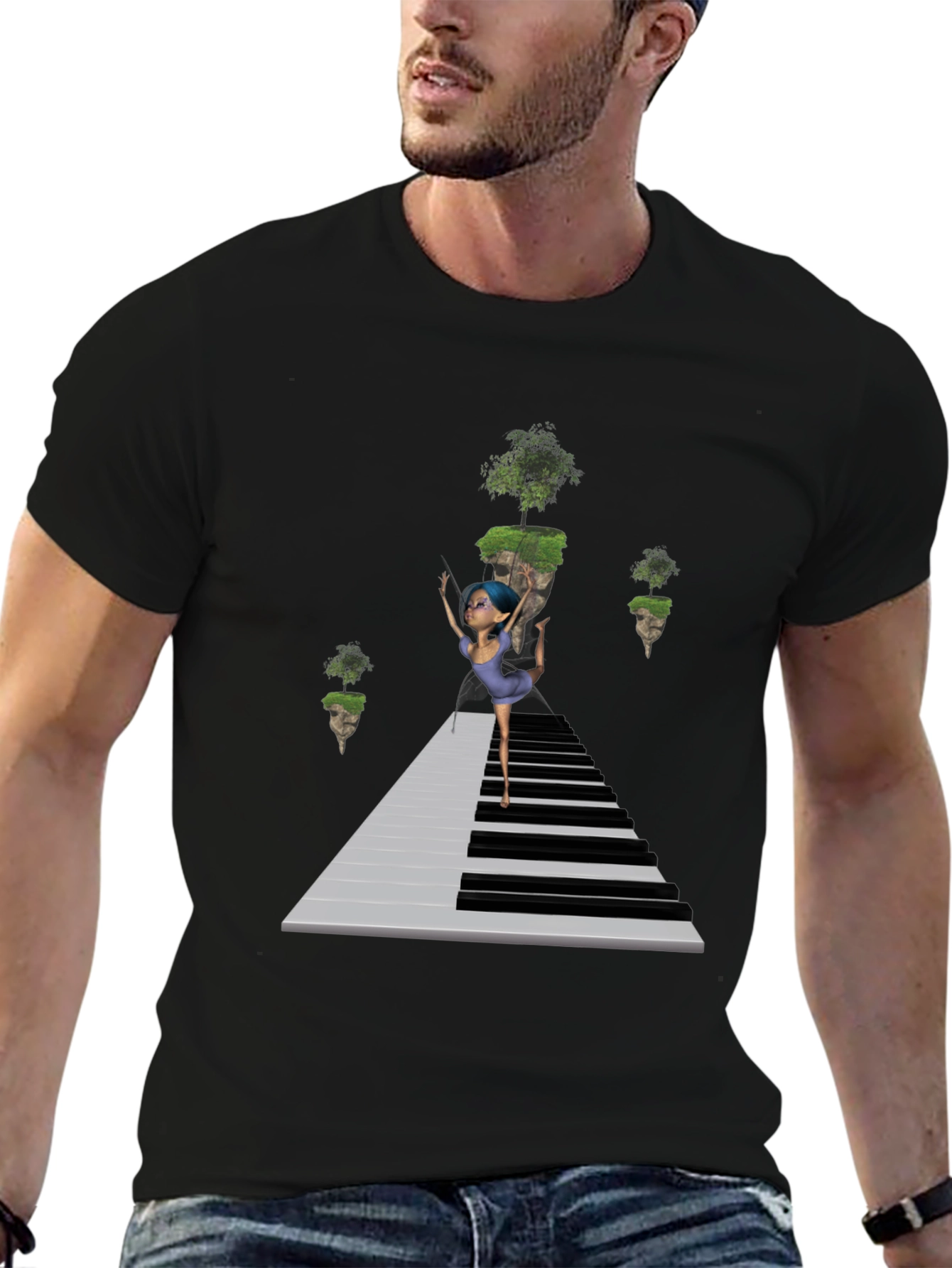 Piano Dancer Black T-Shirt