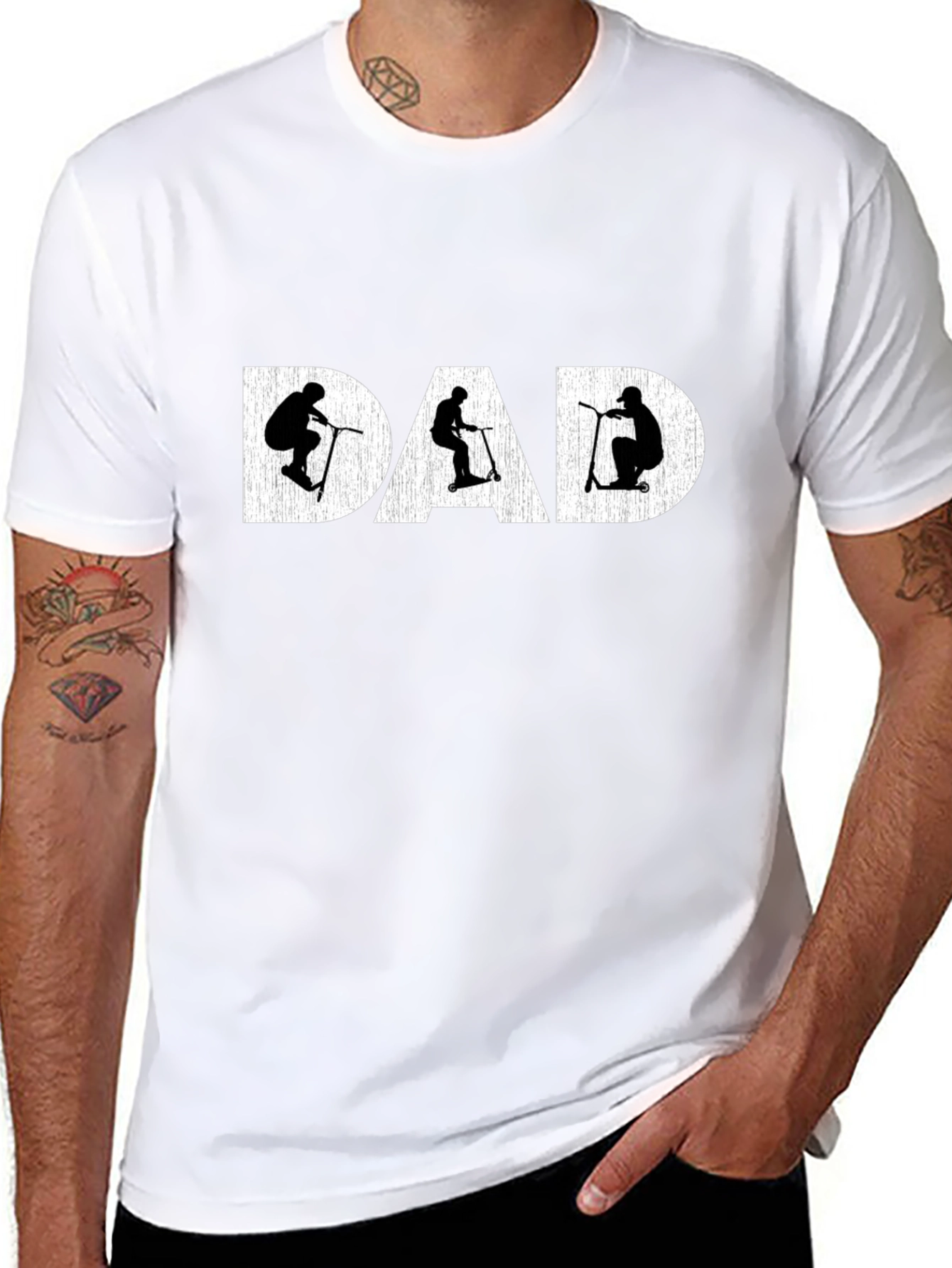 Dad Scooter Silhouette Graphic T-Shirt