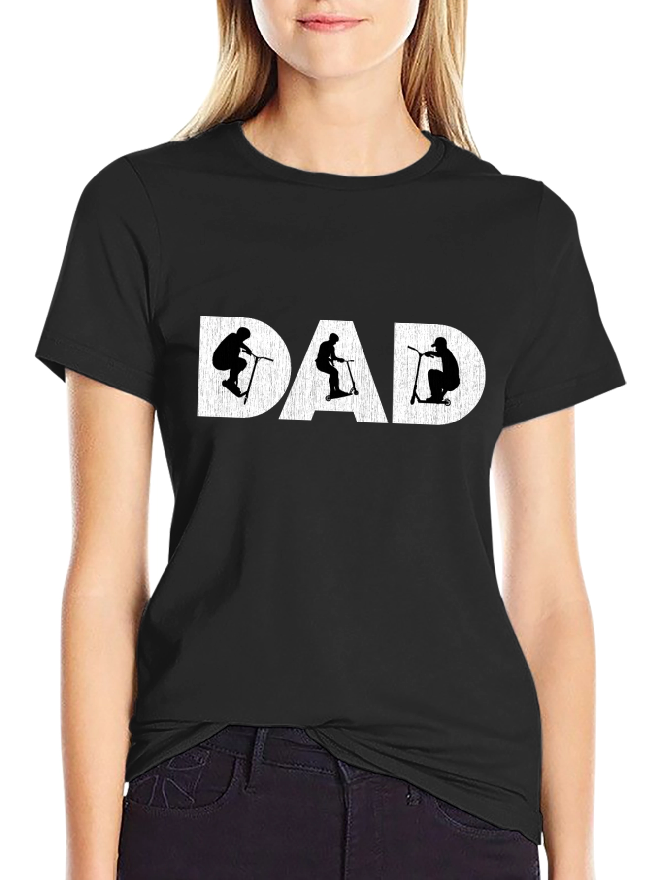 Dad Scooter Silhouette Graphic T-Shirt