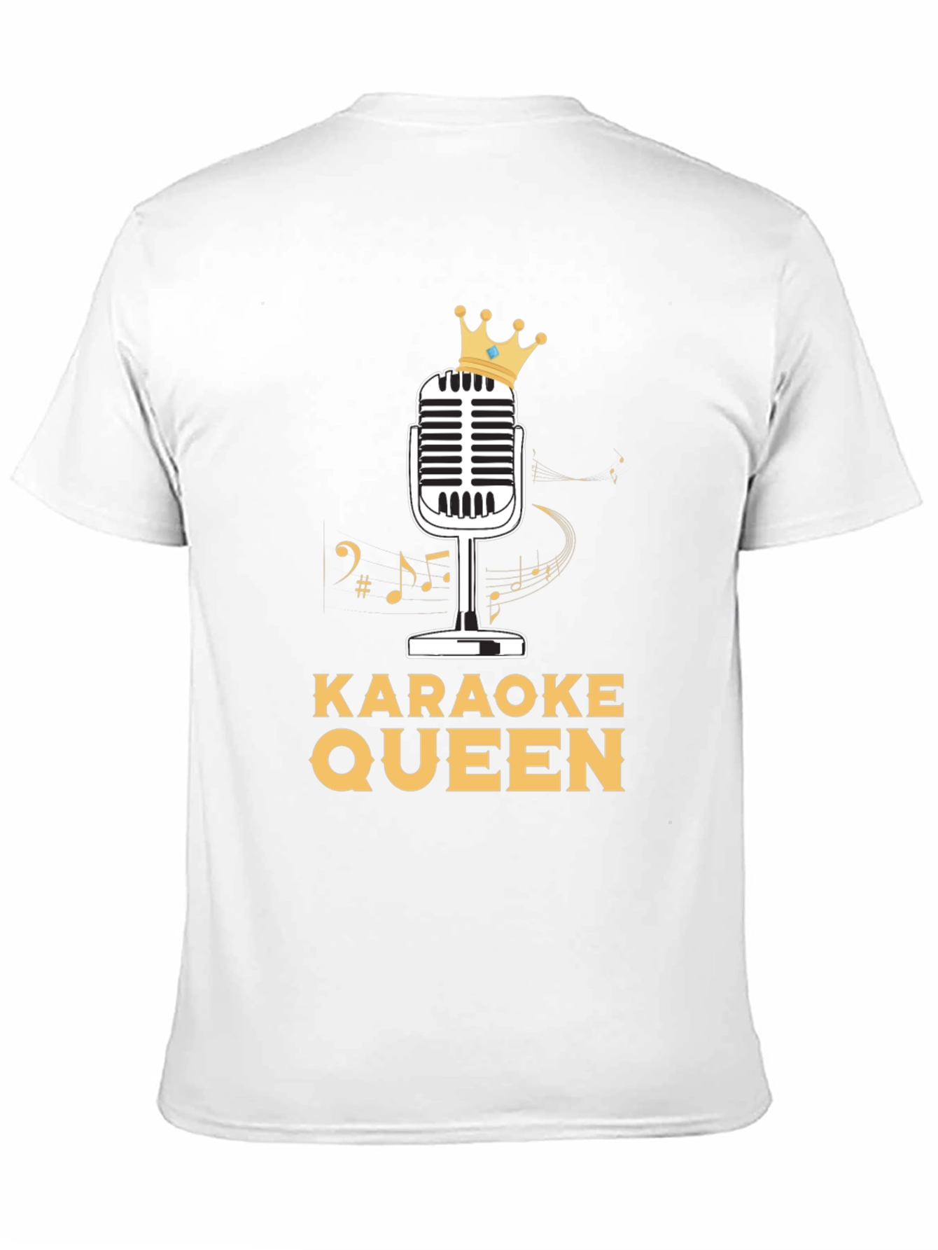 Karaoke Queen T-Shirt - Crowned Microphone Design