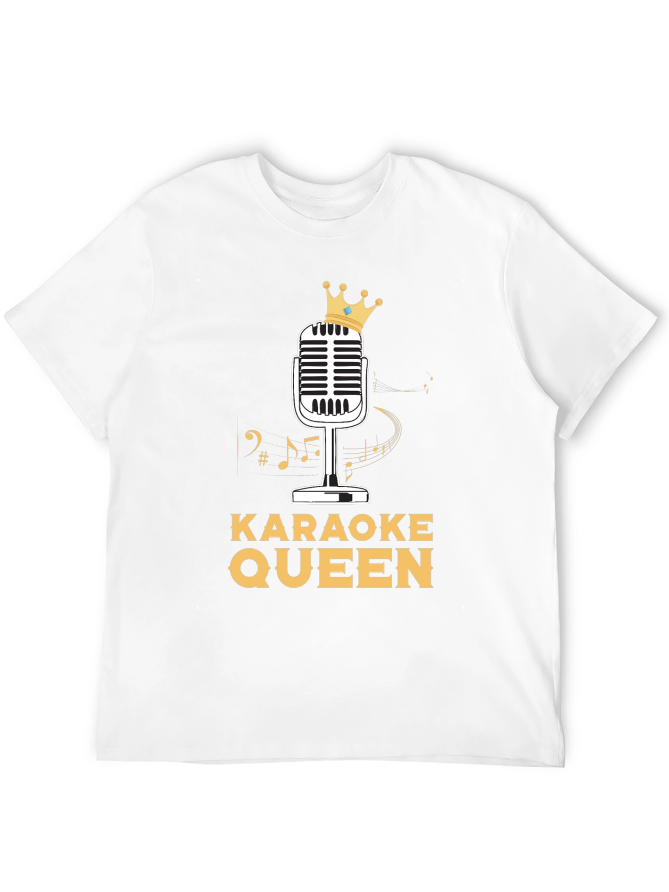 Karaoke Queen T-Shirt - Crowned Microphone Design