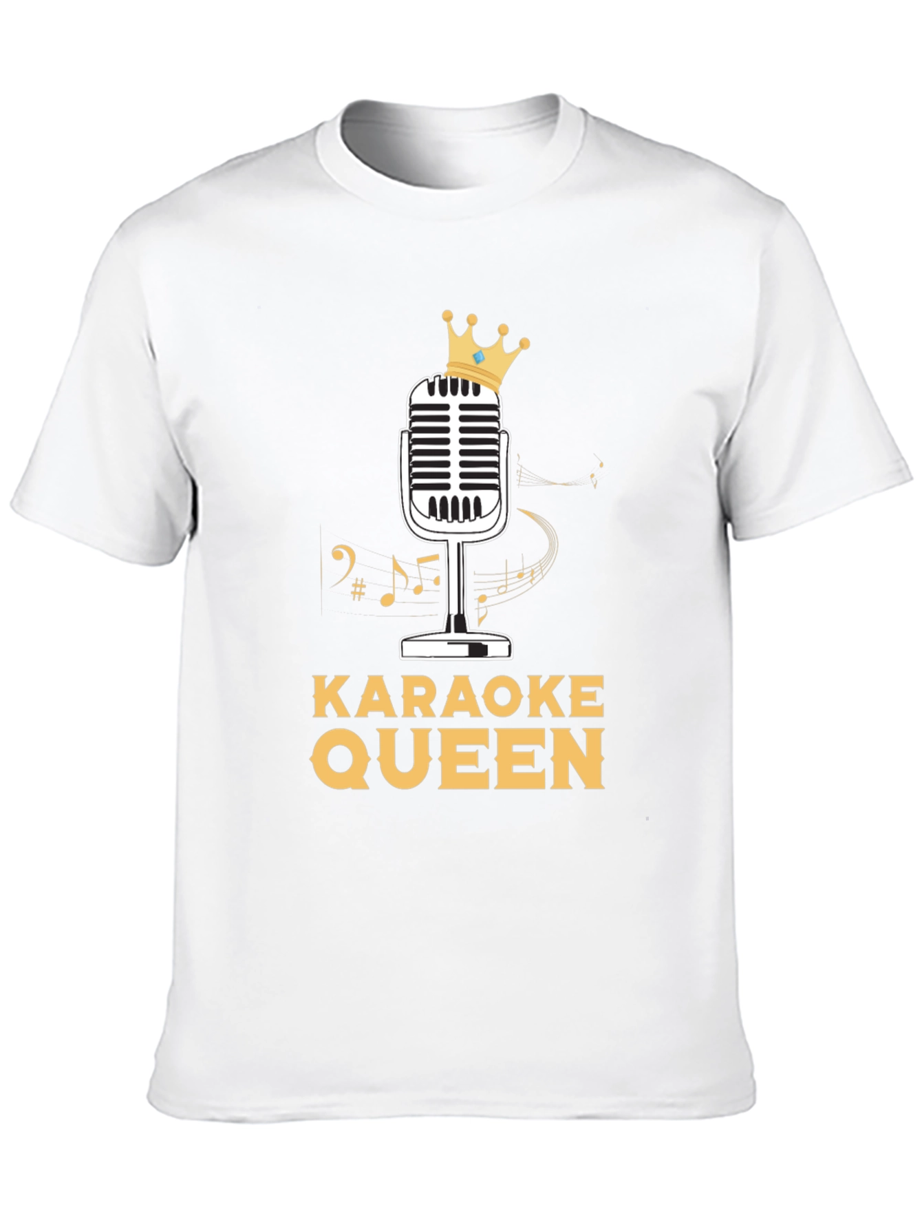 Karaoke Queen T-Shirt - Crowned Microphone Design