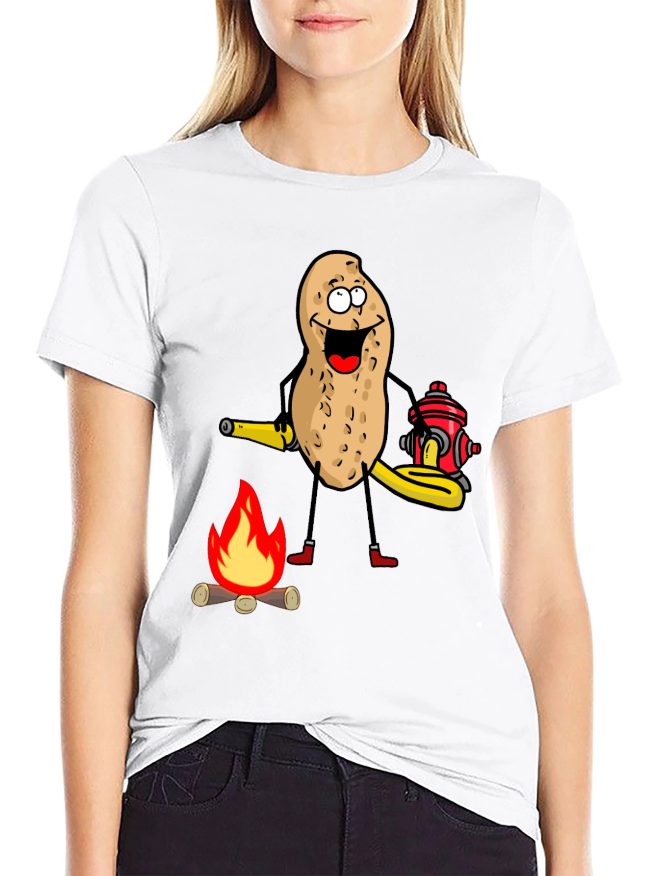 Firefighter Peanut Graphic T-Shirt