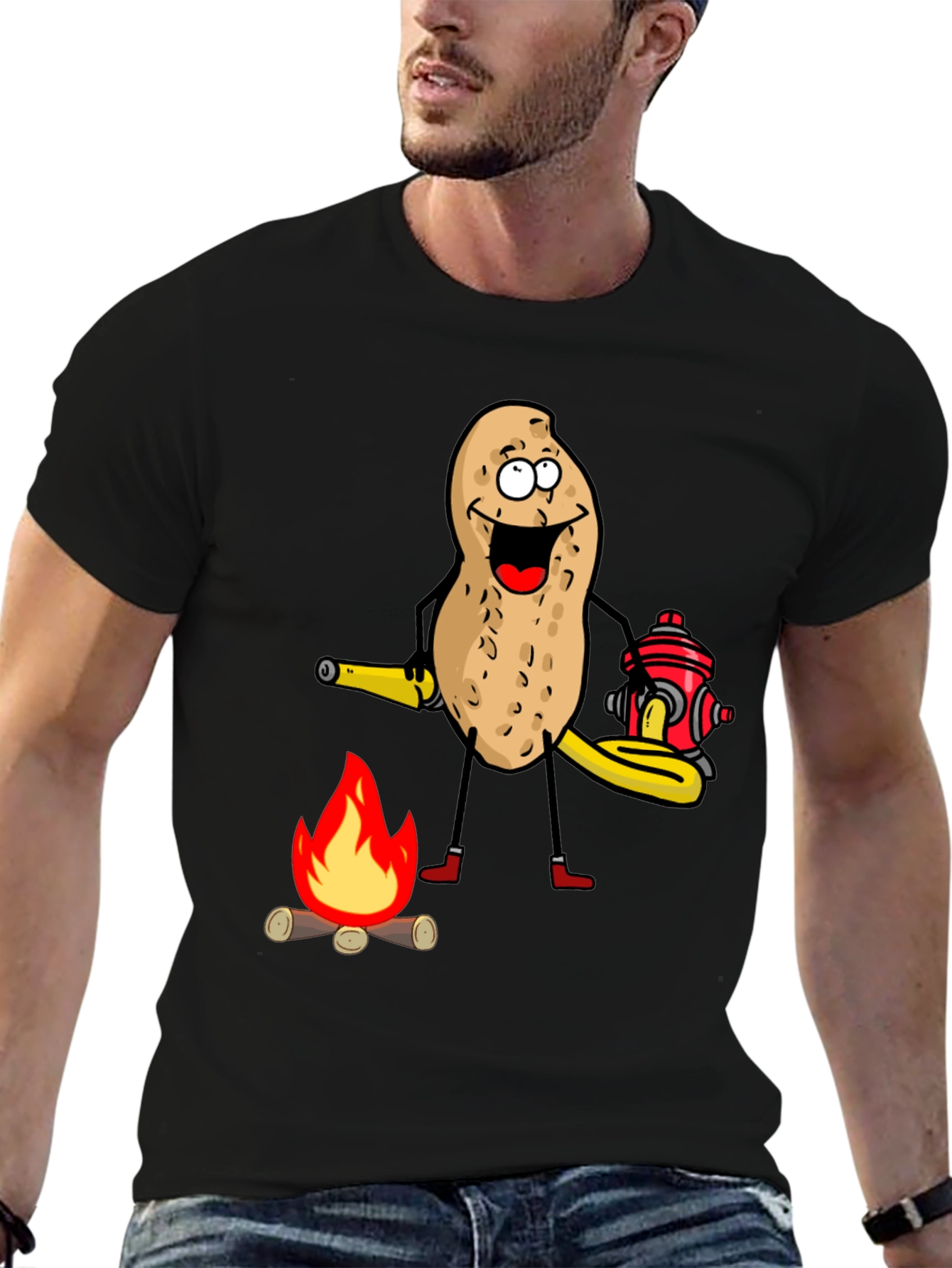 Firefighter Peanut Graphic T-Shirt